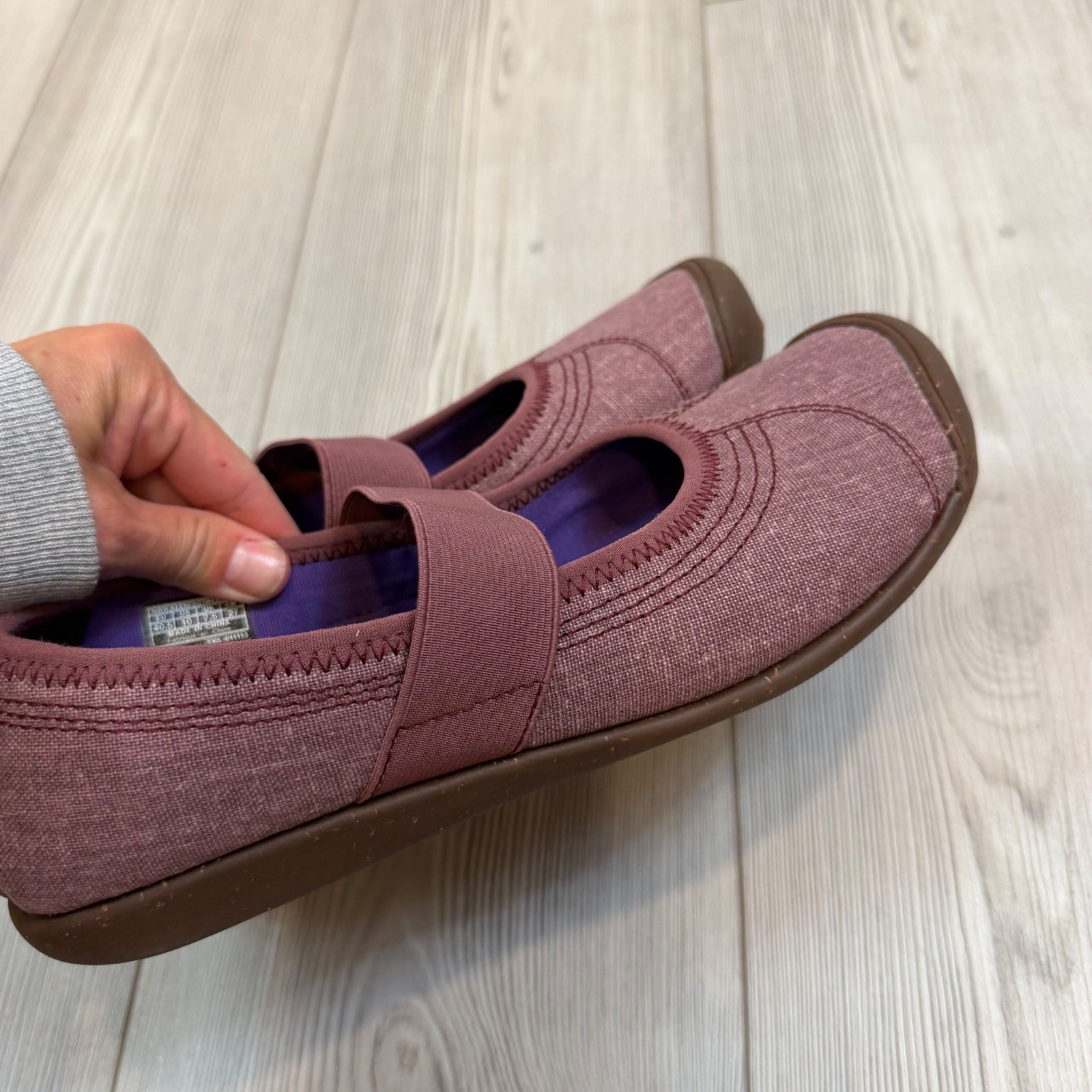 Keen Sienna MJ Canvas Mary Jane Flats Tawny Port Burgundy Womens 10 1010220 NEW