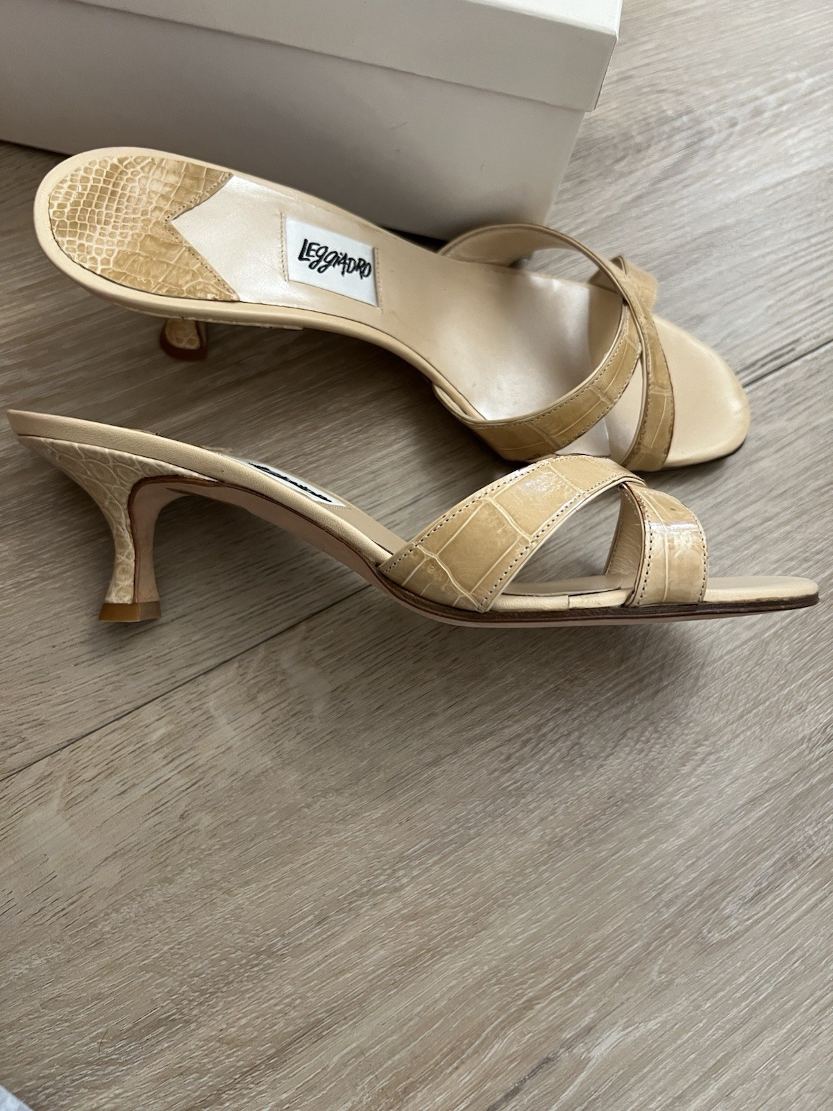 Leggiadro New $750 Crocodile Sandals Shoes Heels size 37 – 7