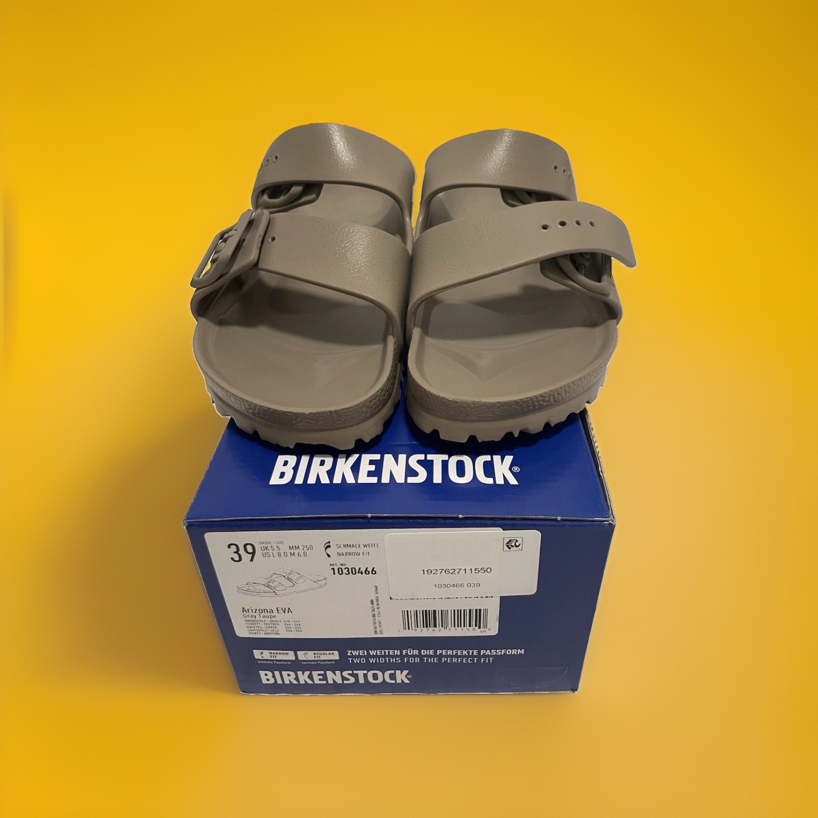 Birkenstock Arizona Essentials Eva Sandals,Gray Taupe Size 39