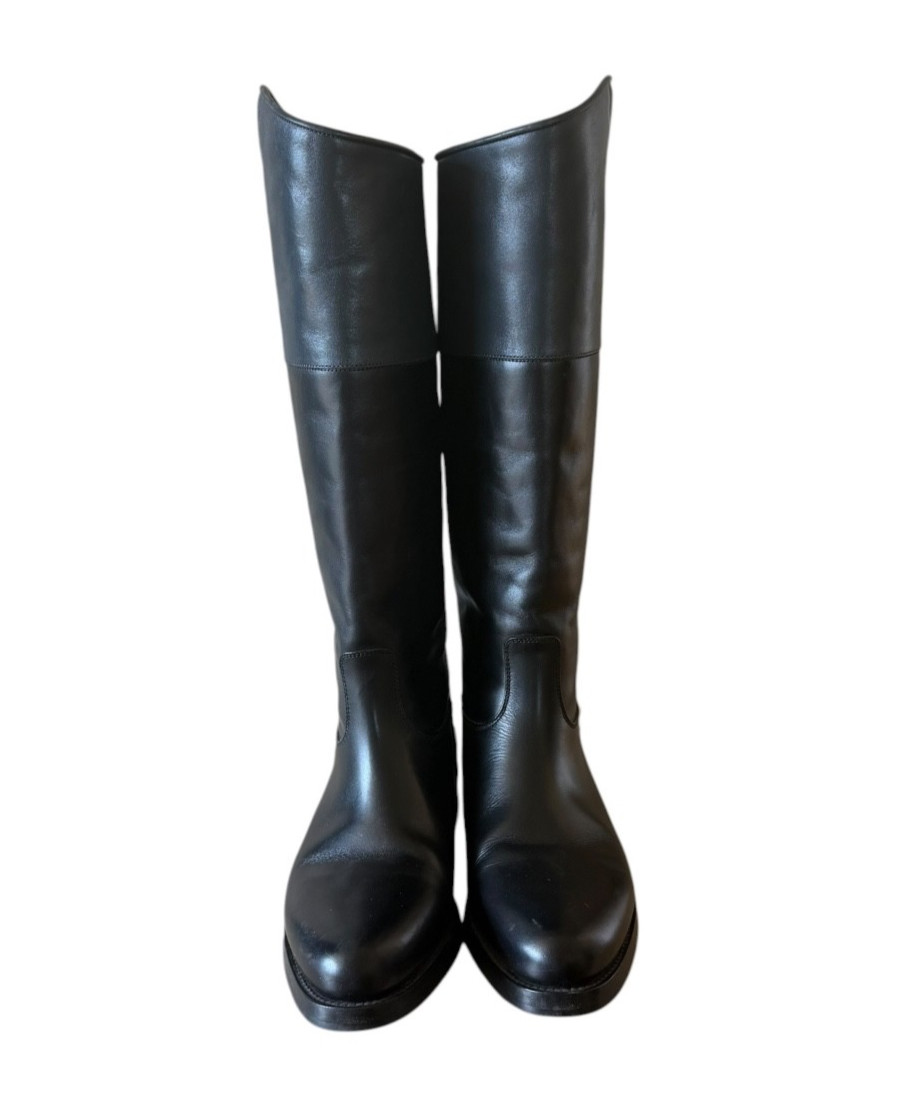Jil Sander Two Tone Black Grey Leather Riding Boots Women EU 37 US 6.5 $1400!