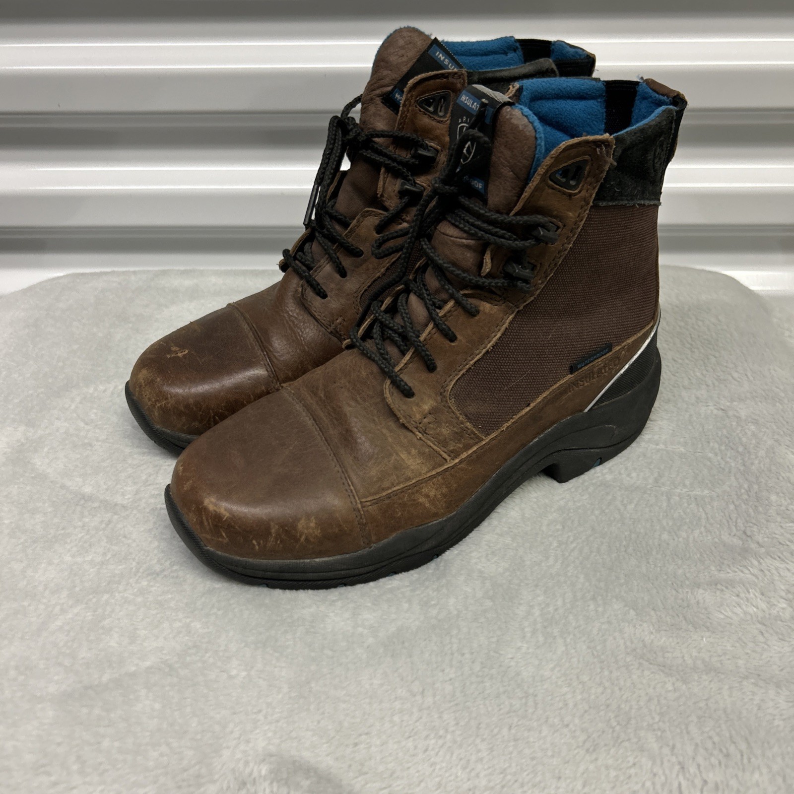 Ariat ATS Technology Boots Womens 7B Brown Workwear Riding Outdoor Waterproof