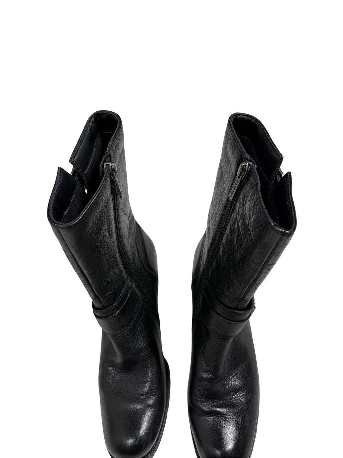 Harley Davidson Womens 8 Serita Black Leather Moto Harness Boots Biker Side Zip