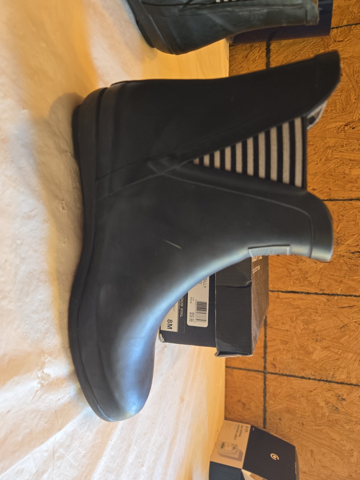 London Fog Piccadilly Rain Boots, Women’s Sz 8M,tunie black