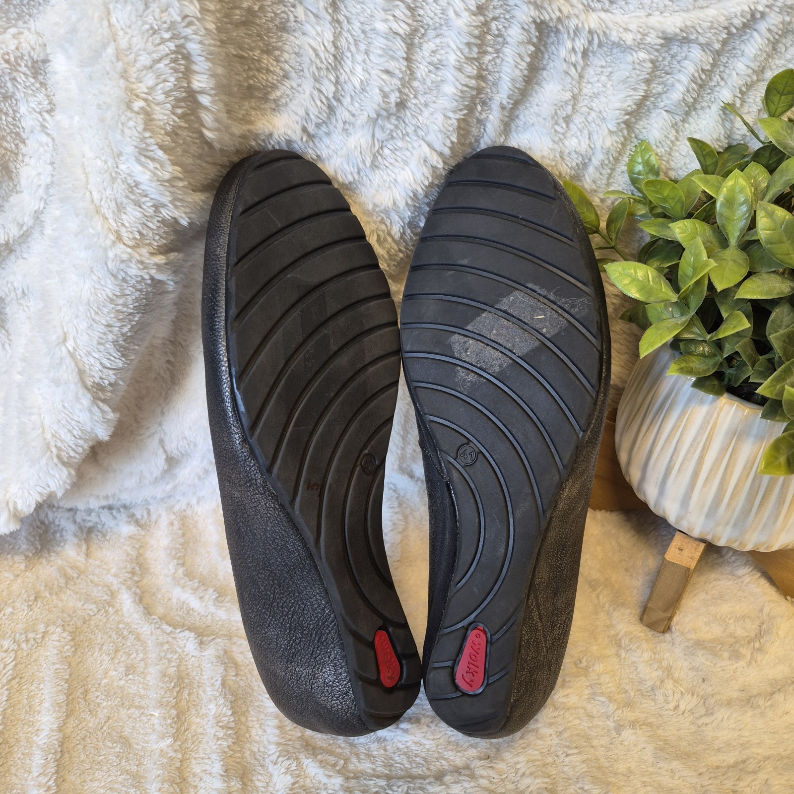 Wolky Valentine Ballet Flats Slip-on Shoes Hidden Wedge Metallic Grey Sz 10.5