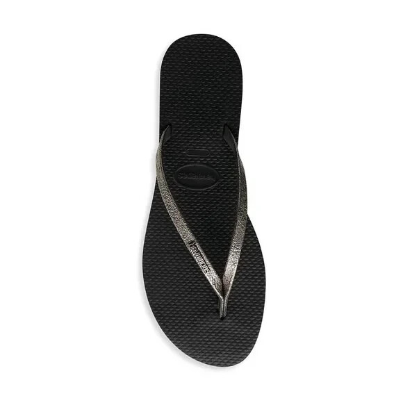 NEW Havaianas Size 41-42 Women’s You Shine Flip Flops, Black Graphite