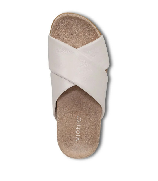 VIONIC Etna Slide Sandal, Sea Salt Leather