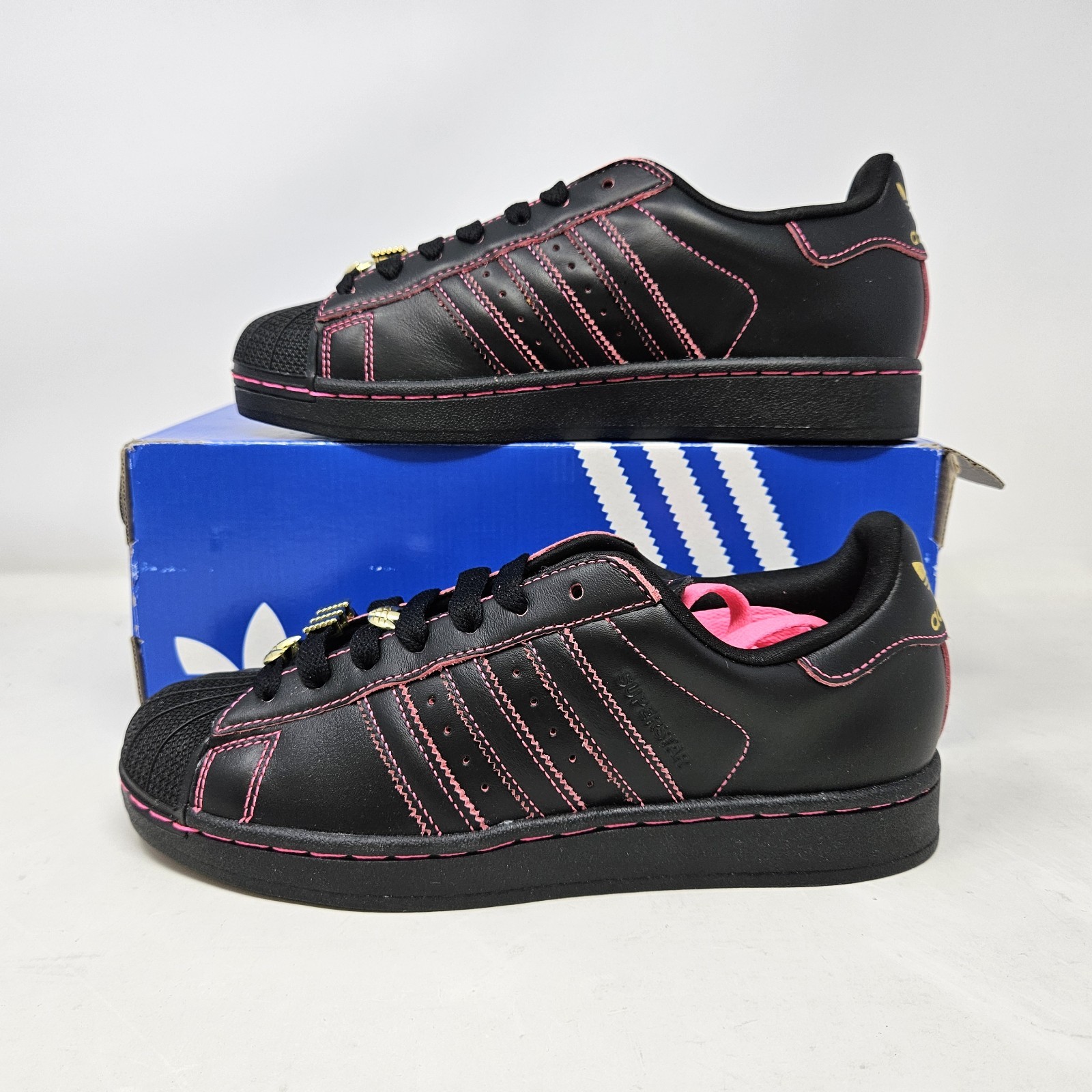 Adidas Superstar II Black Pink Classic Shell Toe Shoes / JS1380 / Women’s Size 8