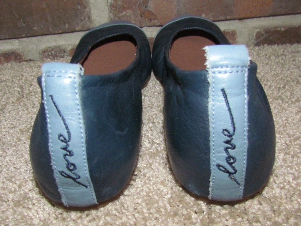 ED Ellen Degeneres Navy Blue Cap Toe Designer Ballet Flats Lilliane 9.5 M