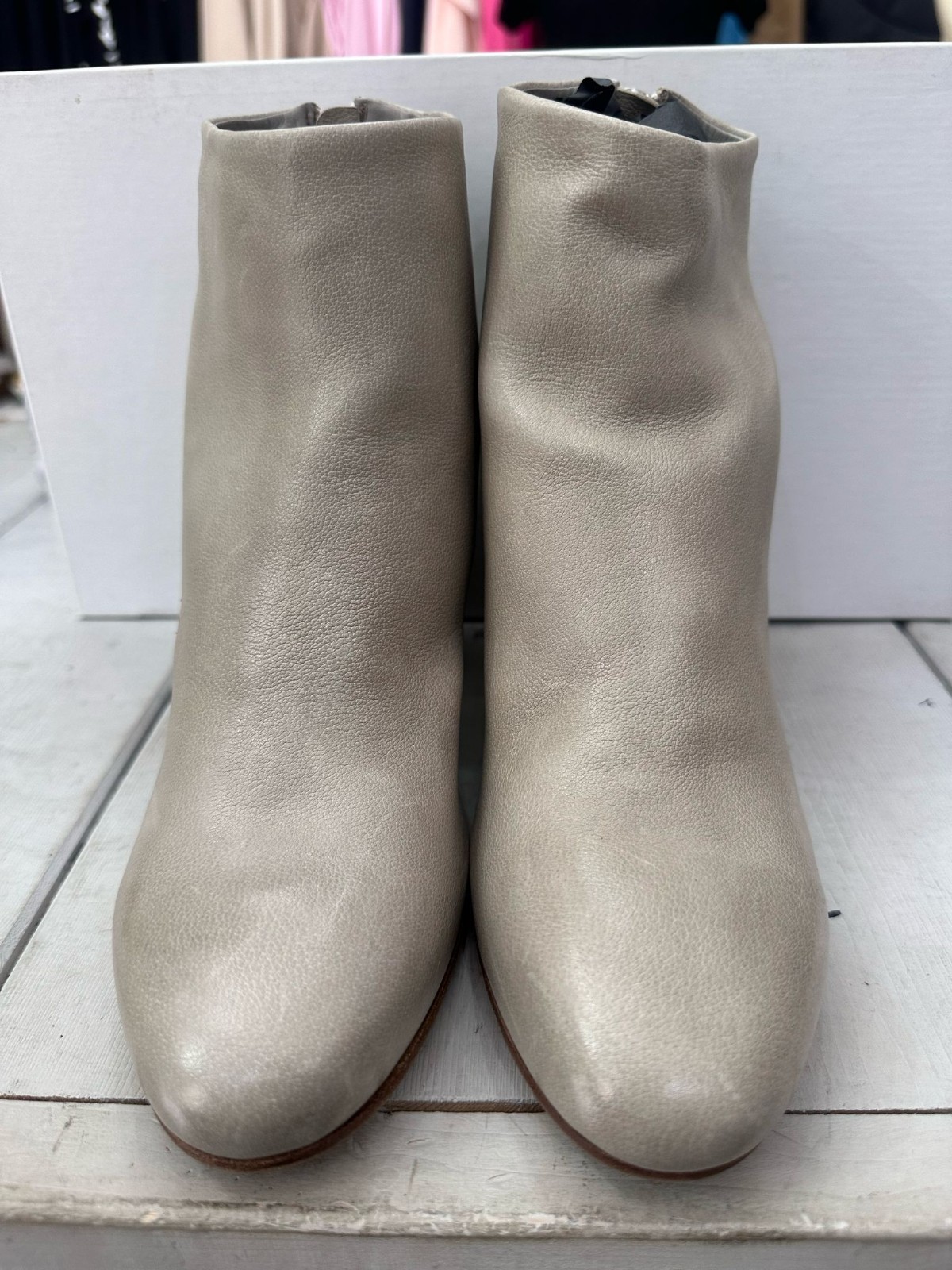 Officine Creative Ankle Boots Genuine Leather Woman SizeEu37 Chalk Heel 3 1/8in