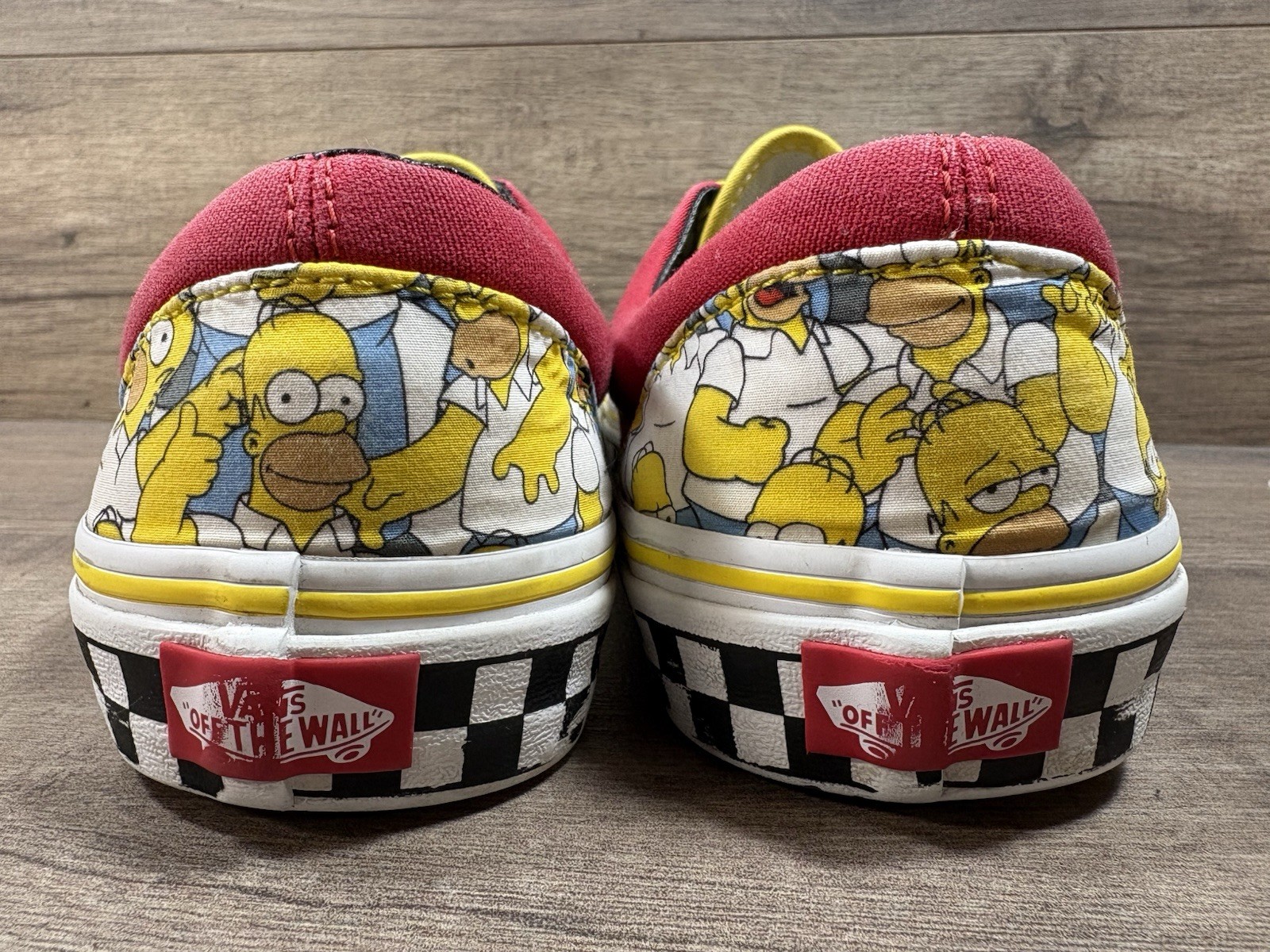 Vans THE SIMPSONS X Customs Bart & Homer Checker Sneakers Shoes Womens Size 8.5