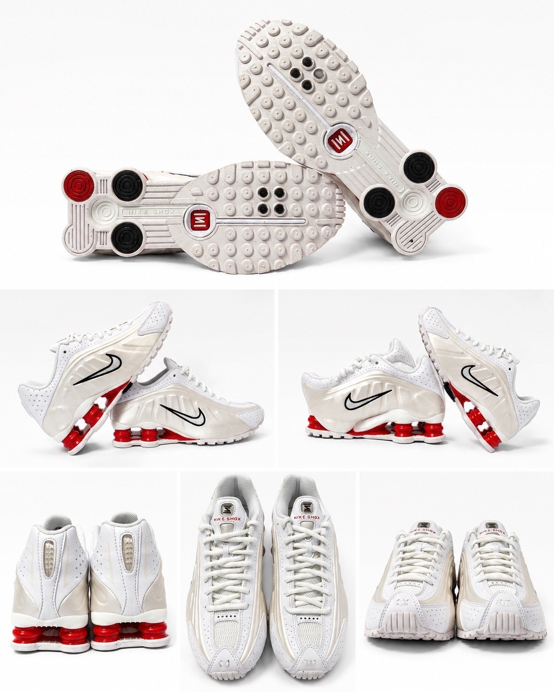NEW Nike Shox R4 Women’s Size 6/Youth 4.5 White Phantom Red Running Shoes N36