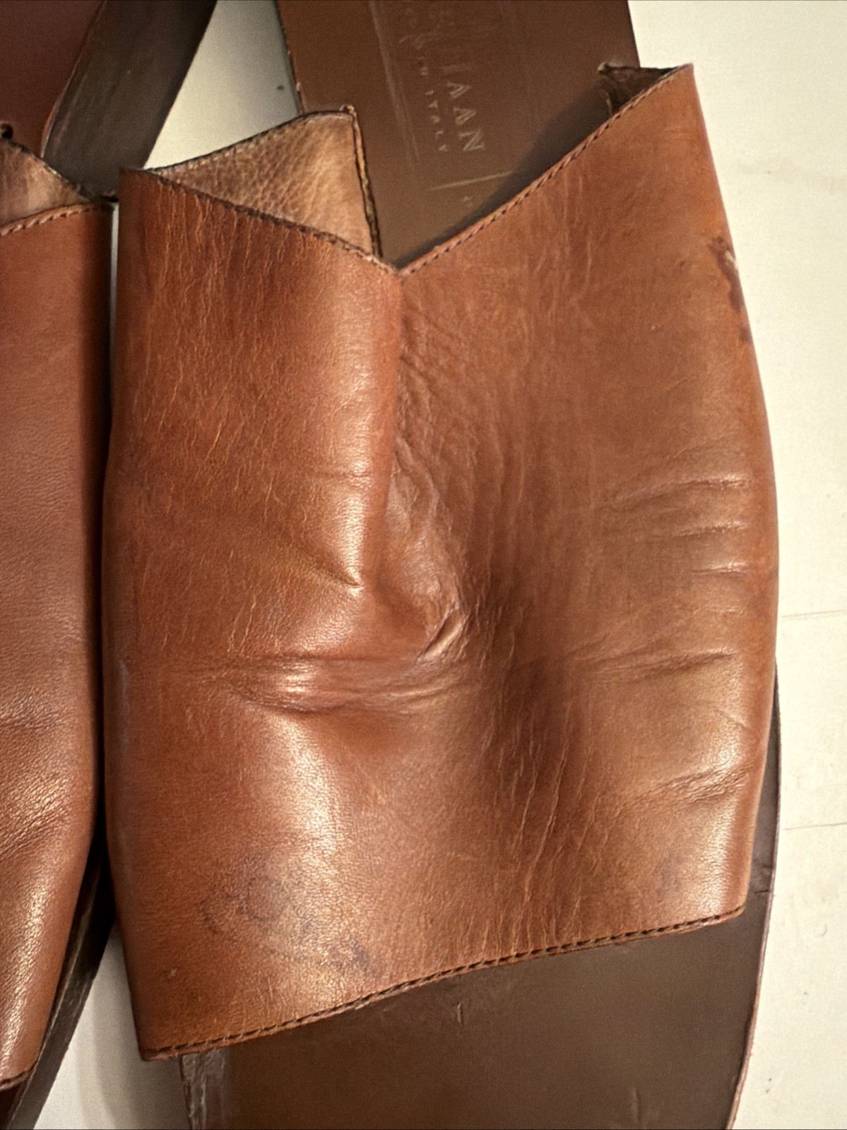 Cole Haan City Sandals Leather Slip On 9.5B Southwestern Beach Wood Q80