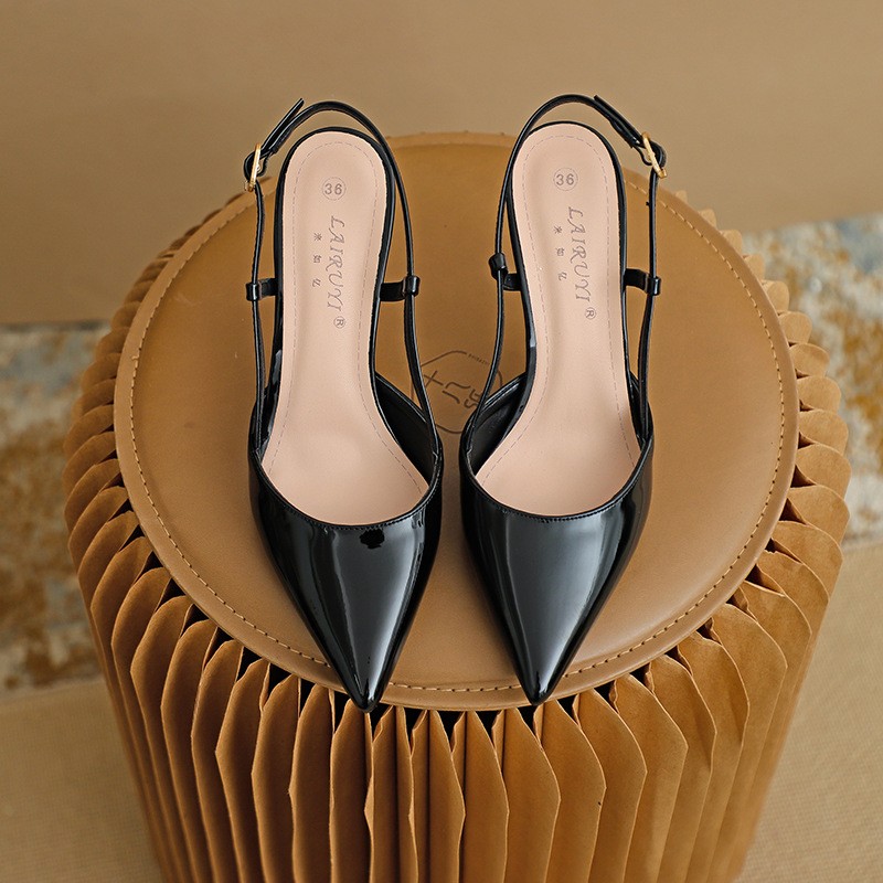 Women’s Strappy Buckle Slingback High Heel Shoes Pointed Toe Stiletto Sandals
