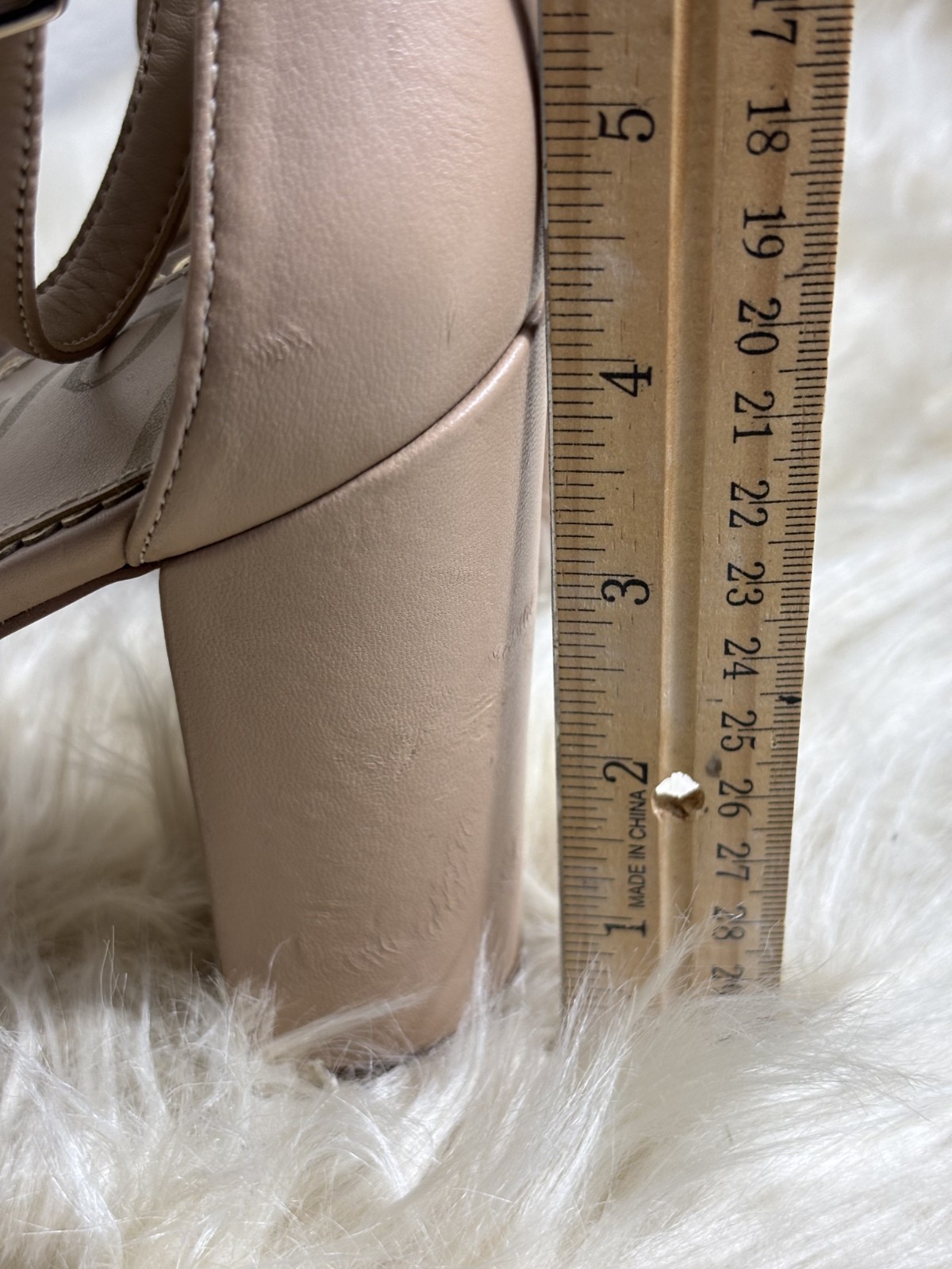 Sam Edelman Yaro Sandals Womens 9 Beige Block Heel Ankle Strap Chic