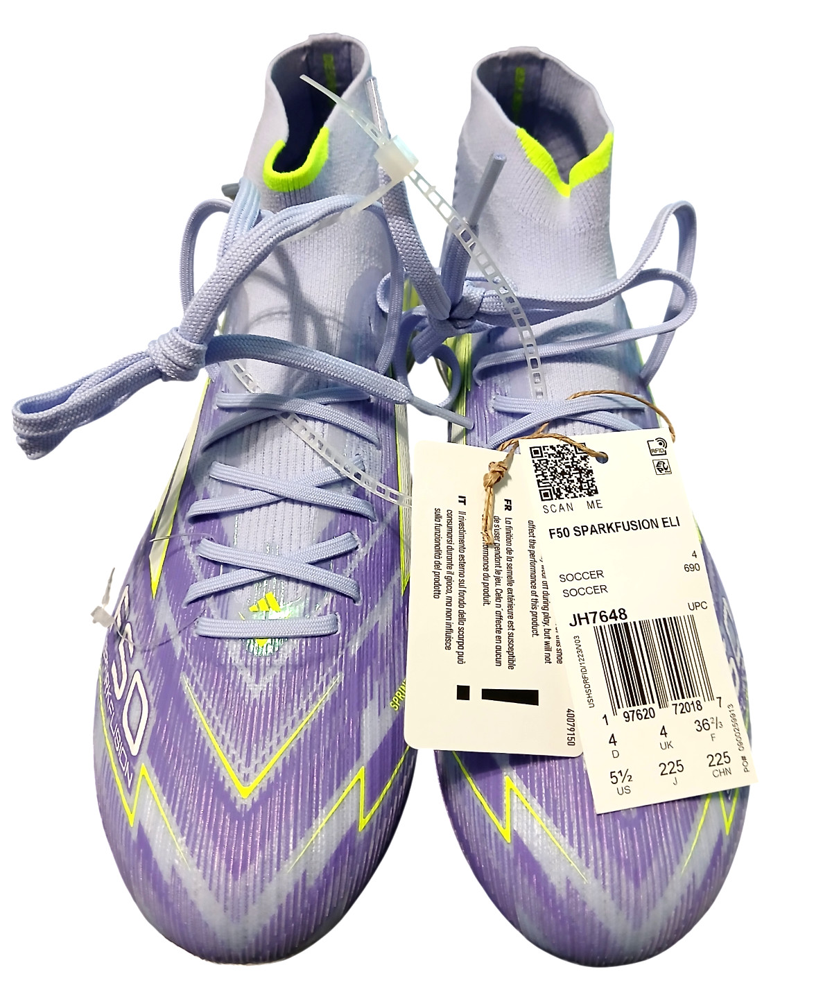 adidas F50 Sparkfusion Elite Mid FG AG Soccer Cleats Violet JH7648 Size 5.5