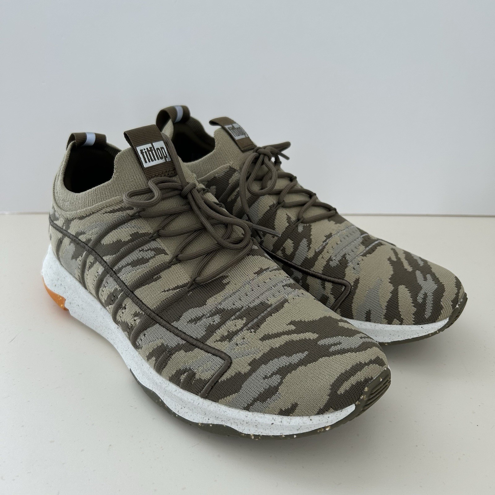 FitFlop Vitamin FF E01 Camo Knit Sports Sneakers Mossy Green Womens Size 9