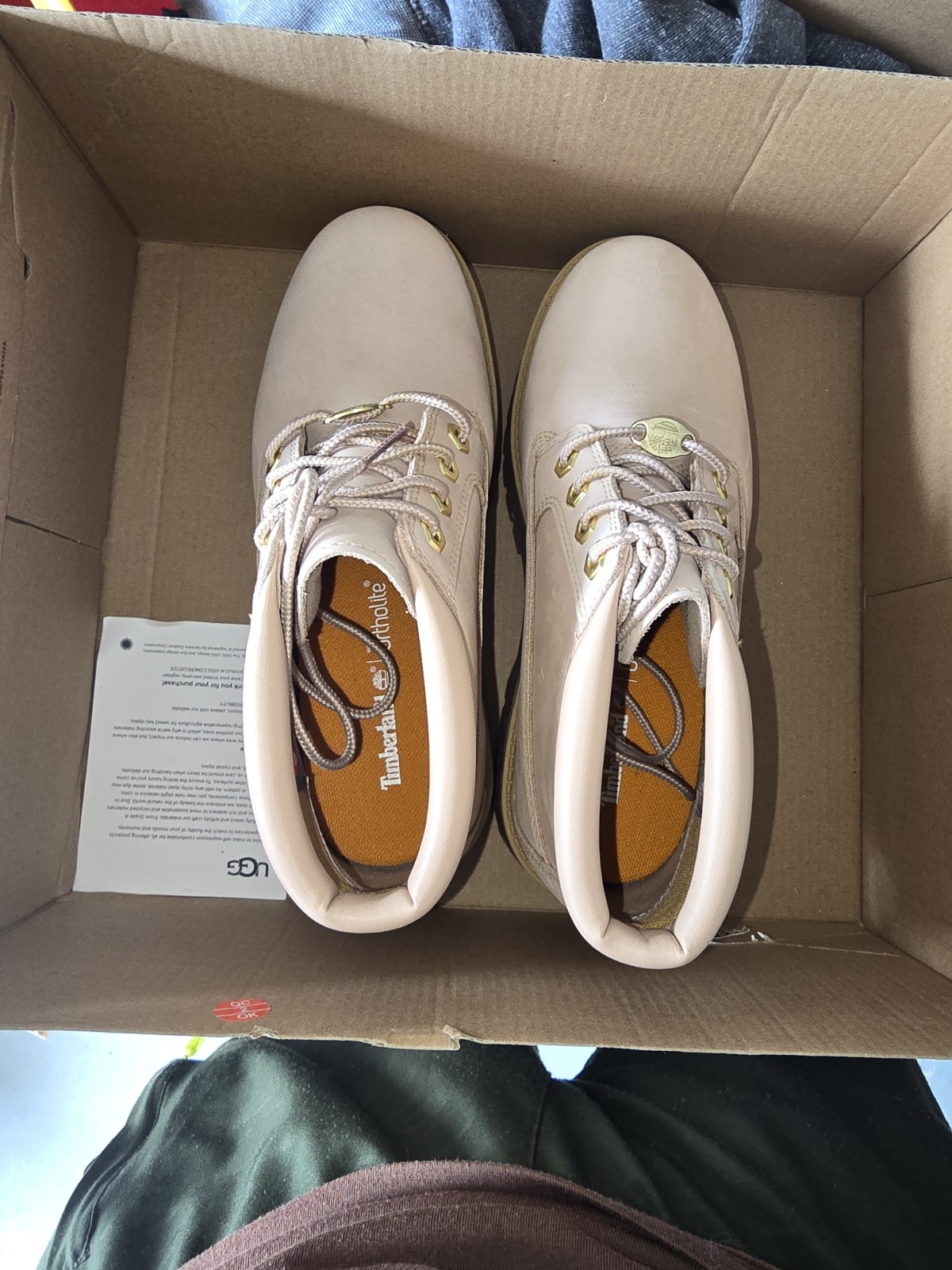Timberland White Ledge Nubuck Lace-Up Ankle Hiking Boots Beige Women’s 6