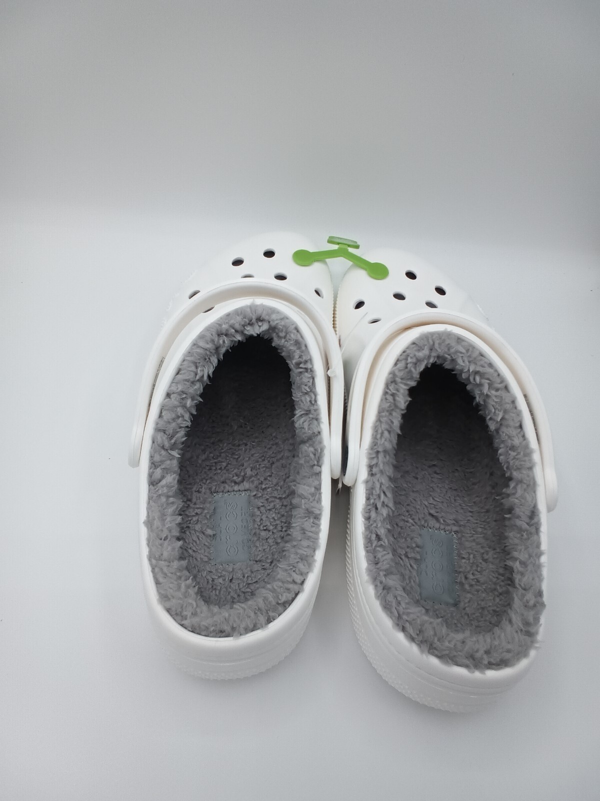Crocs Baya Lined Clog Slip On White/Light Grey 205969-11H Sz M10/W12 New in bag