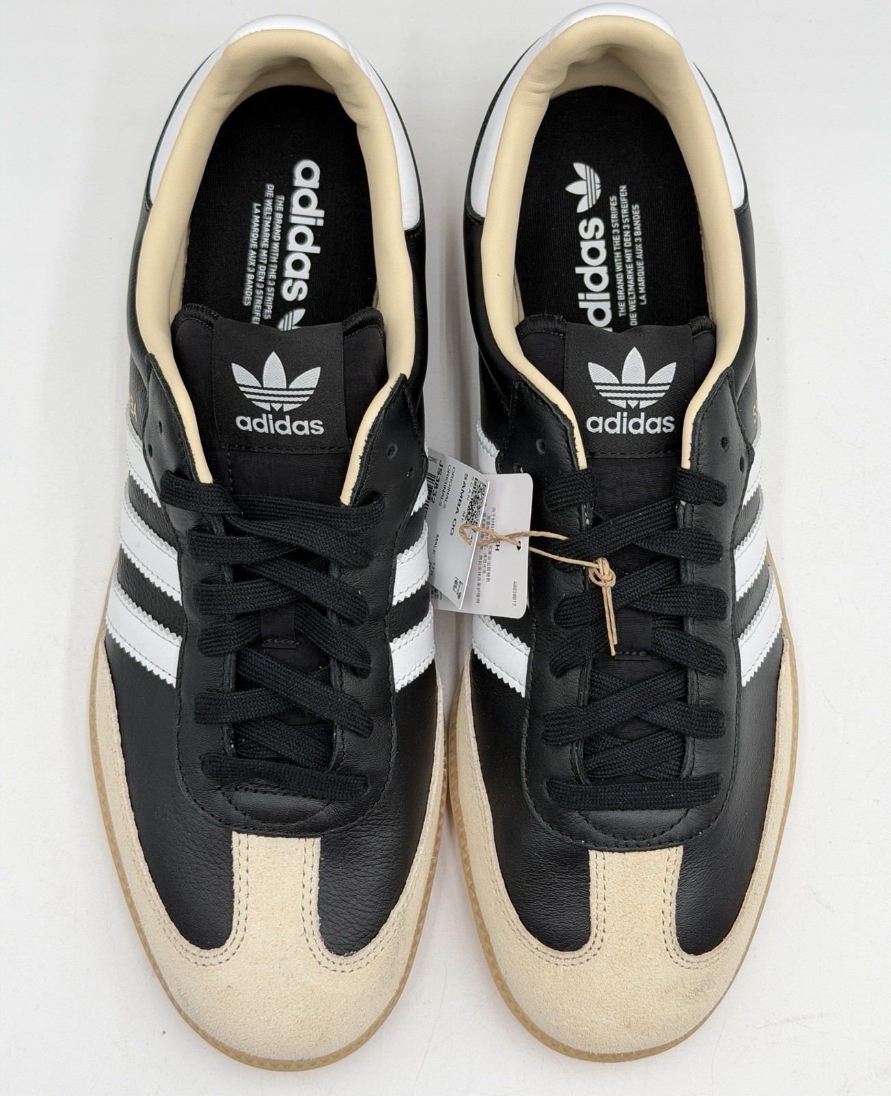 NEW ADIDAS SAMBA ORIGINALS Casual Sneakers Shoes Men’s SZ 12 Black White Gum
