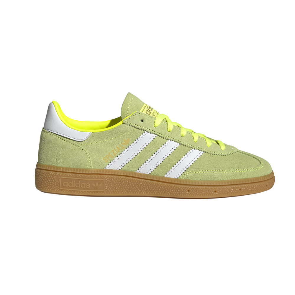adidas Handball Spezial Lace Up Womens Green, Yellow Sneakers Casual Shoes JI26