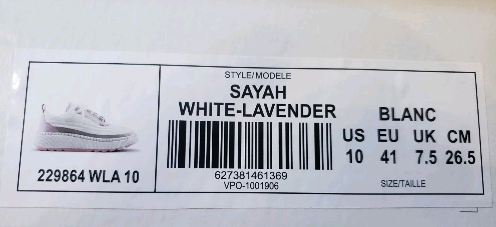 NEW Wmn’s SZ 10, COUGAR Sayah Shoes WHITE / LAVENDER Platform Sneaker. 229864