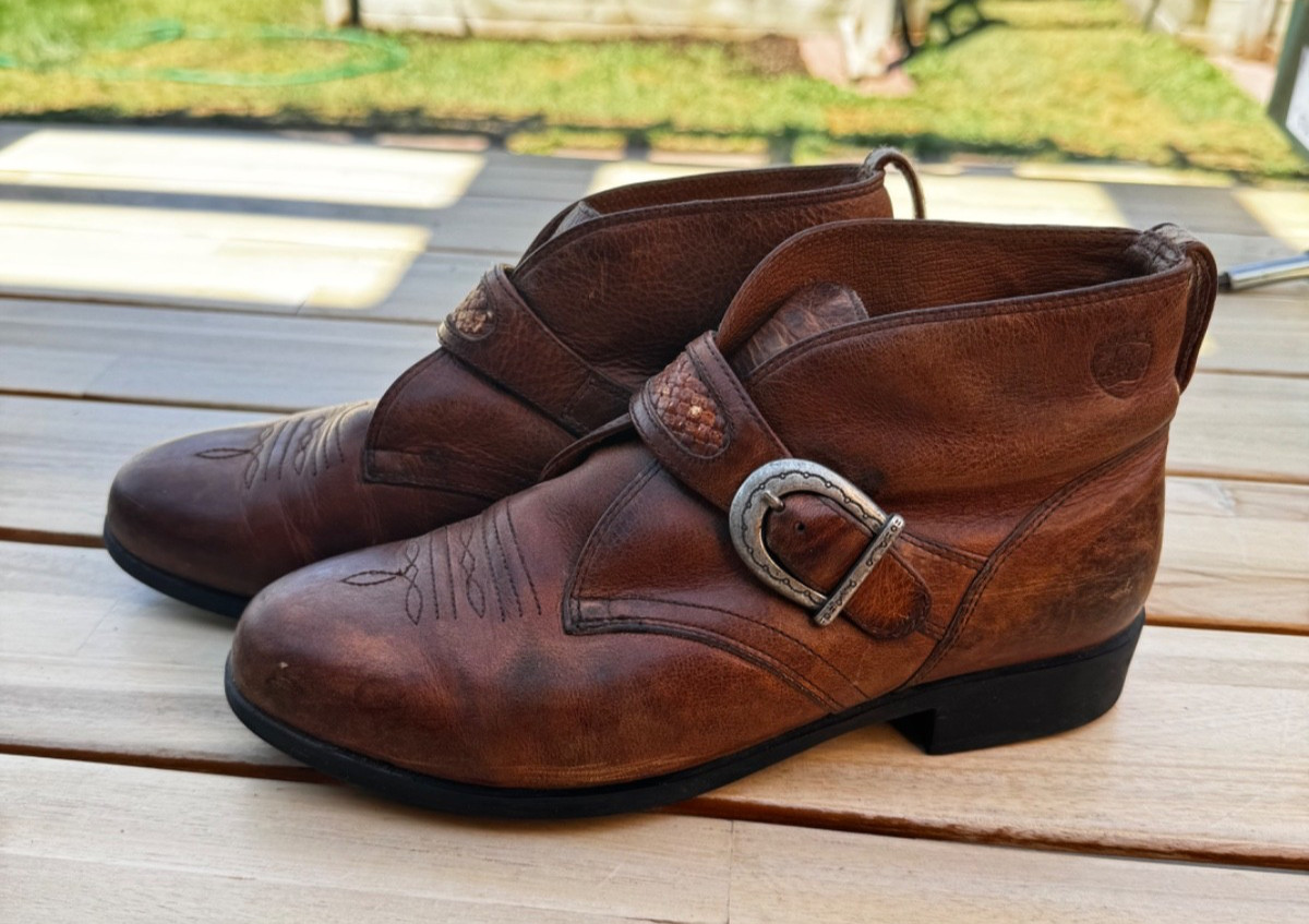 Ariat Juliet Leather Western Ankle Boots Brown Buckle Booties Women’s 8 B