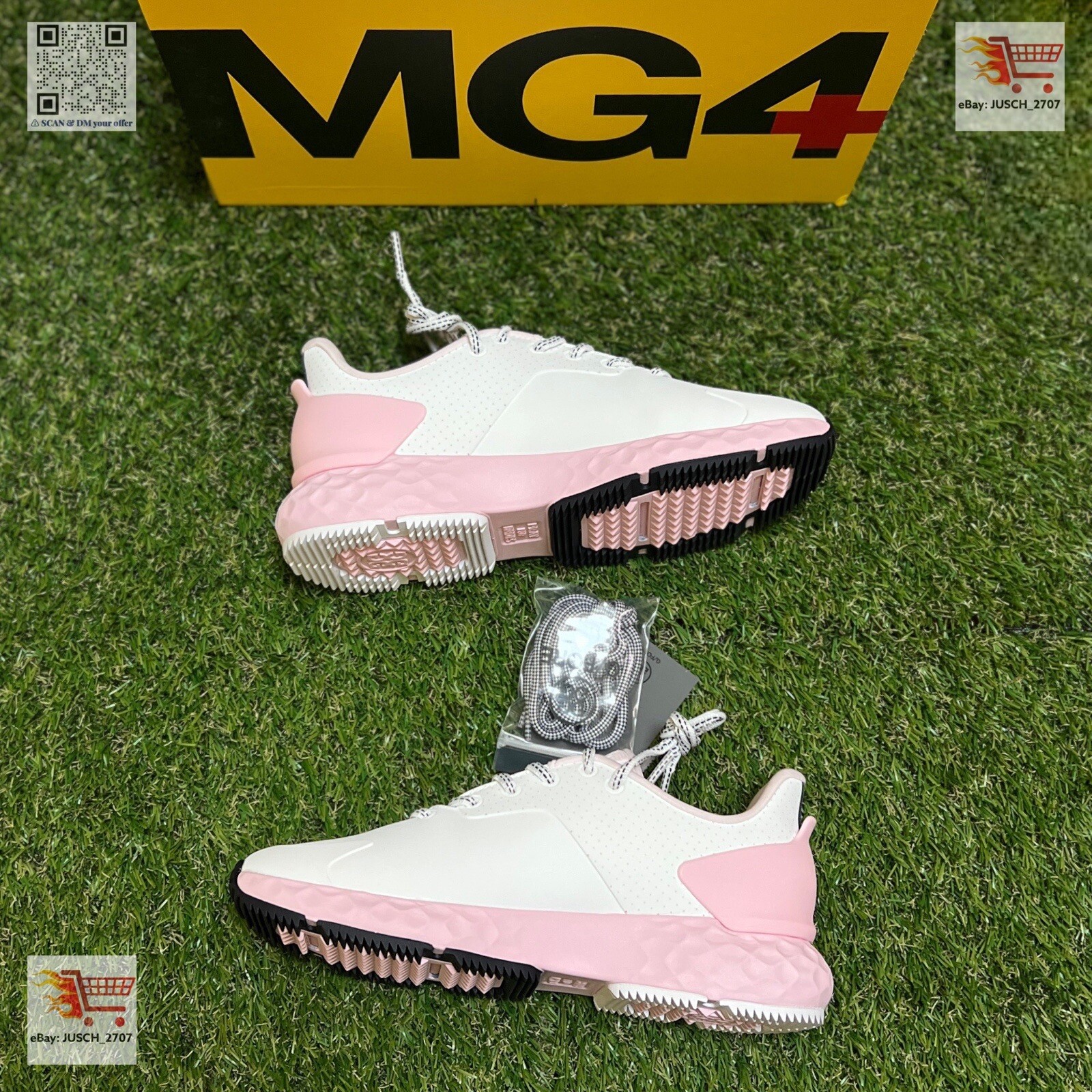 G/FORE GFORE MG4+ Limited Solid Golf Shoe Sneaker ⛳️ LADIES 6.5 White Pink Block