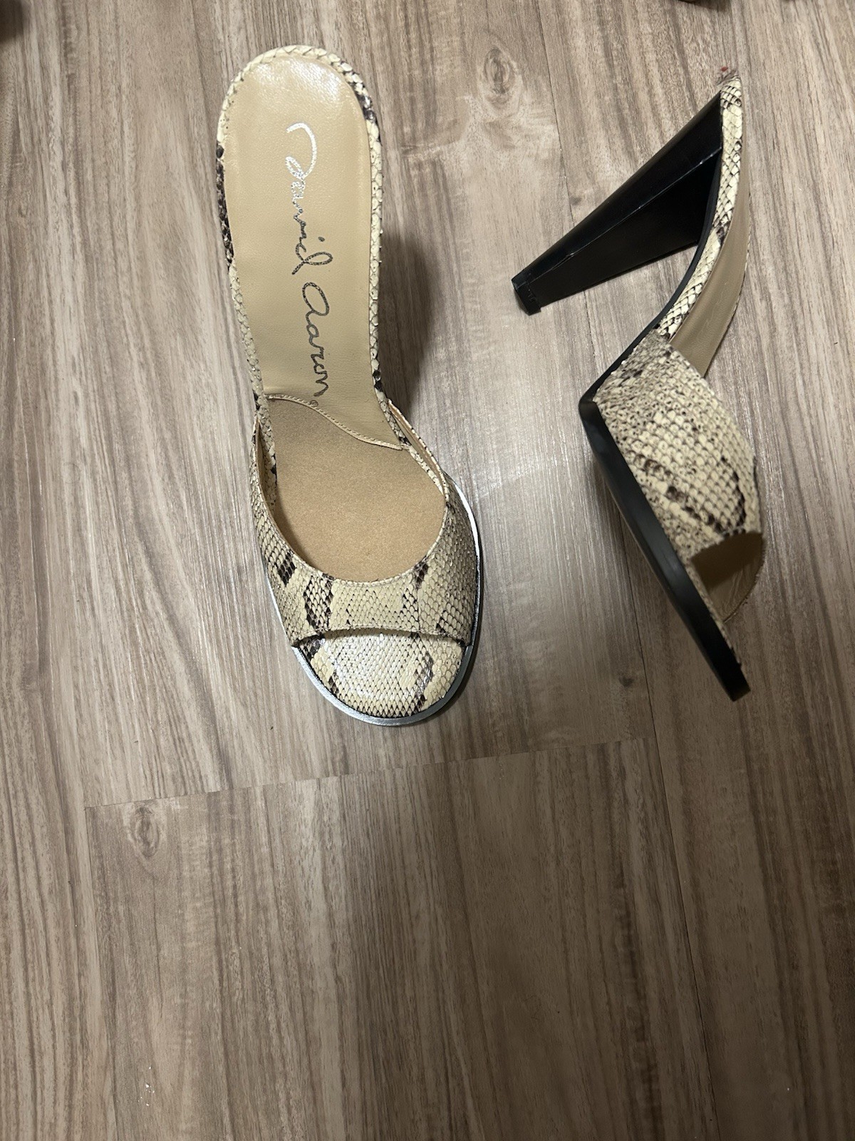 David Aaron Snake Print 6.5 Mule Sandal
