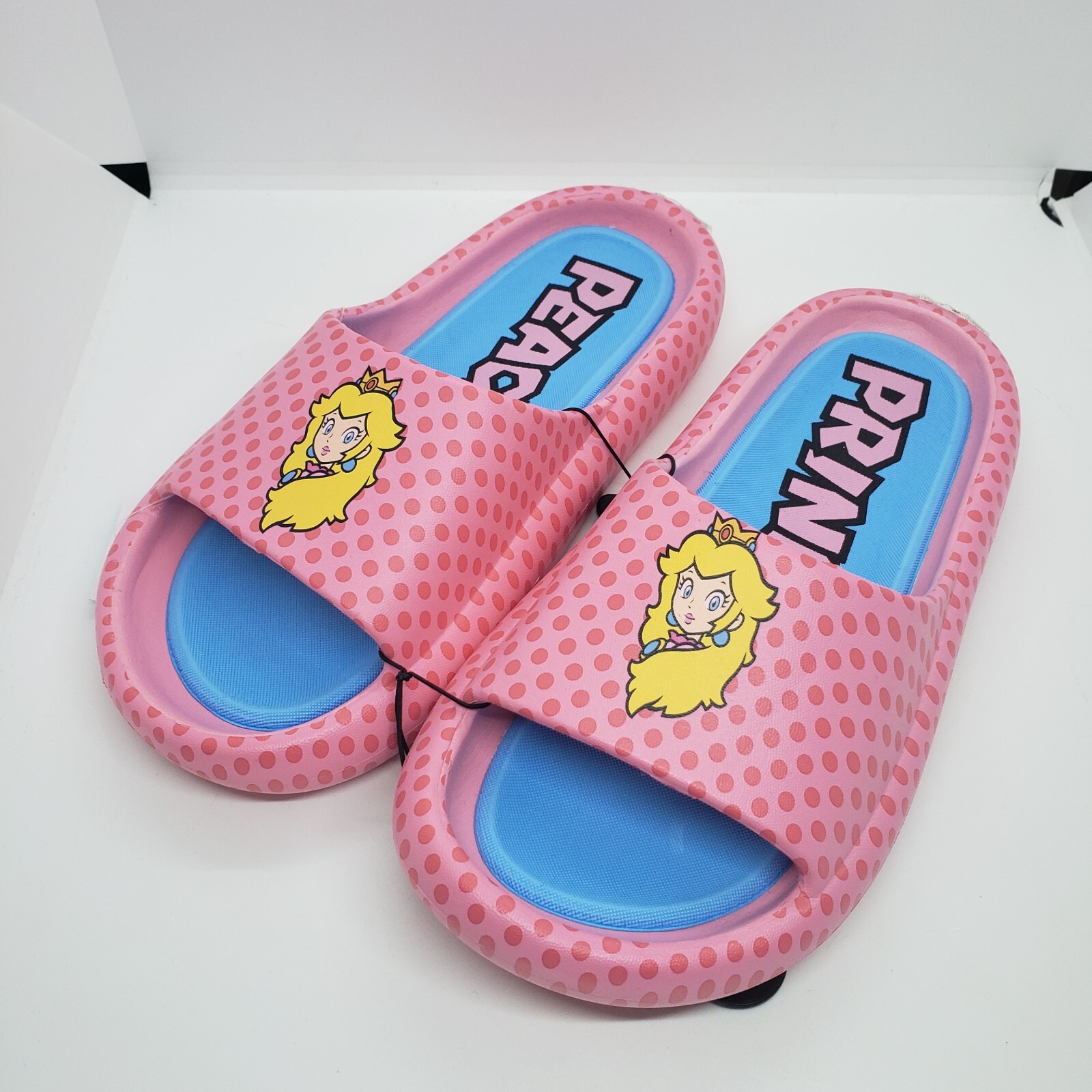 Princess Peach Puffy Slides Sandals Women’s Super Mario Bros Nintendo Pink