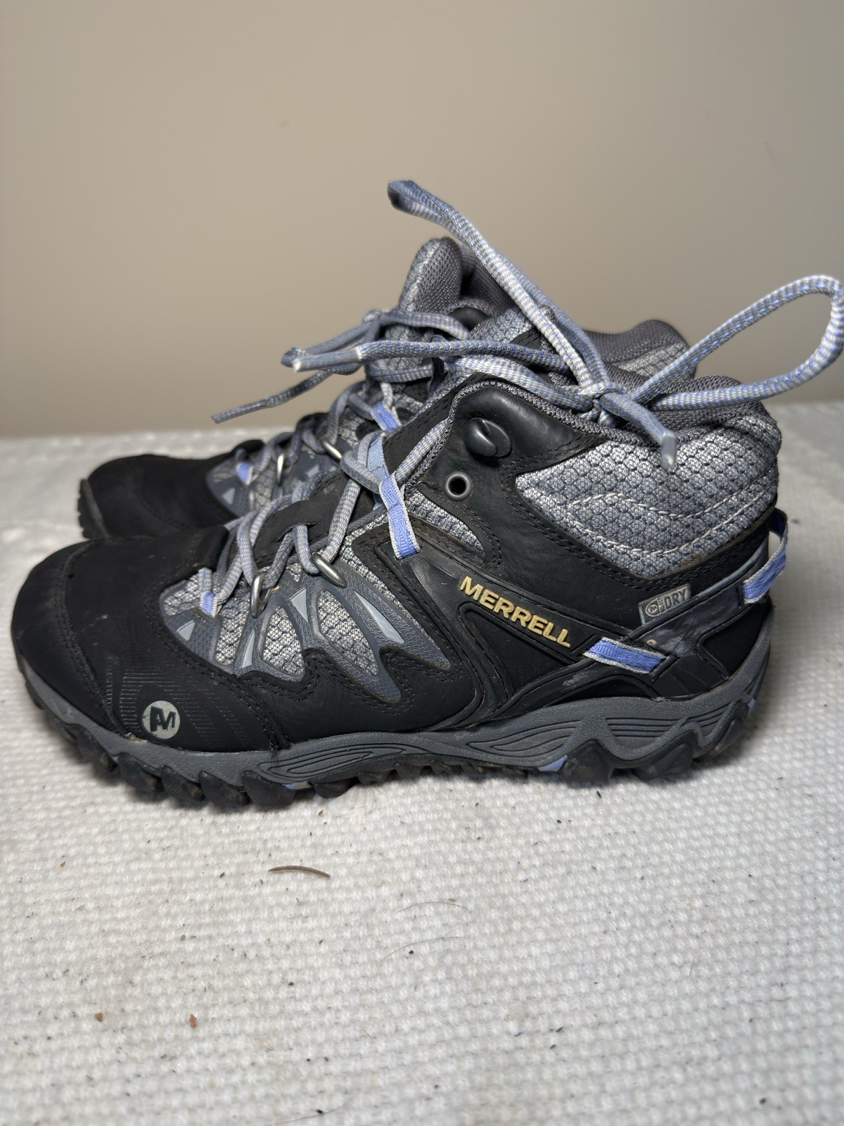 Merrell All Out Blaze Shoes Womens 8.5 Hiking Boots Black Performance Footwear