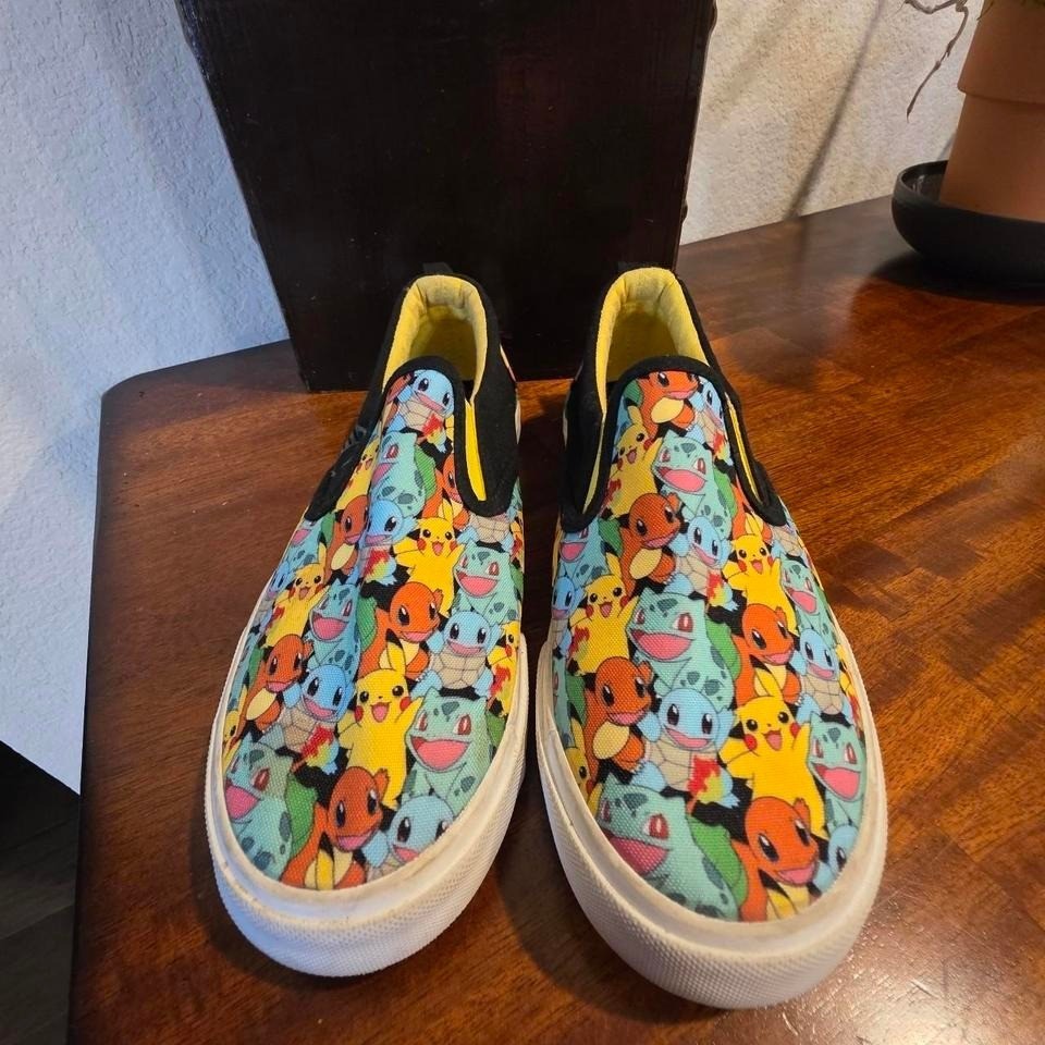 Pokemon multicoloured slip on trainers shoe size 4