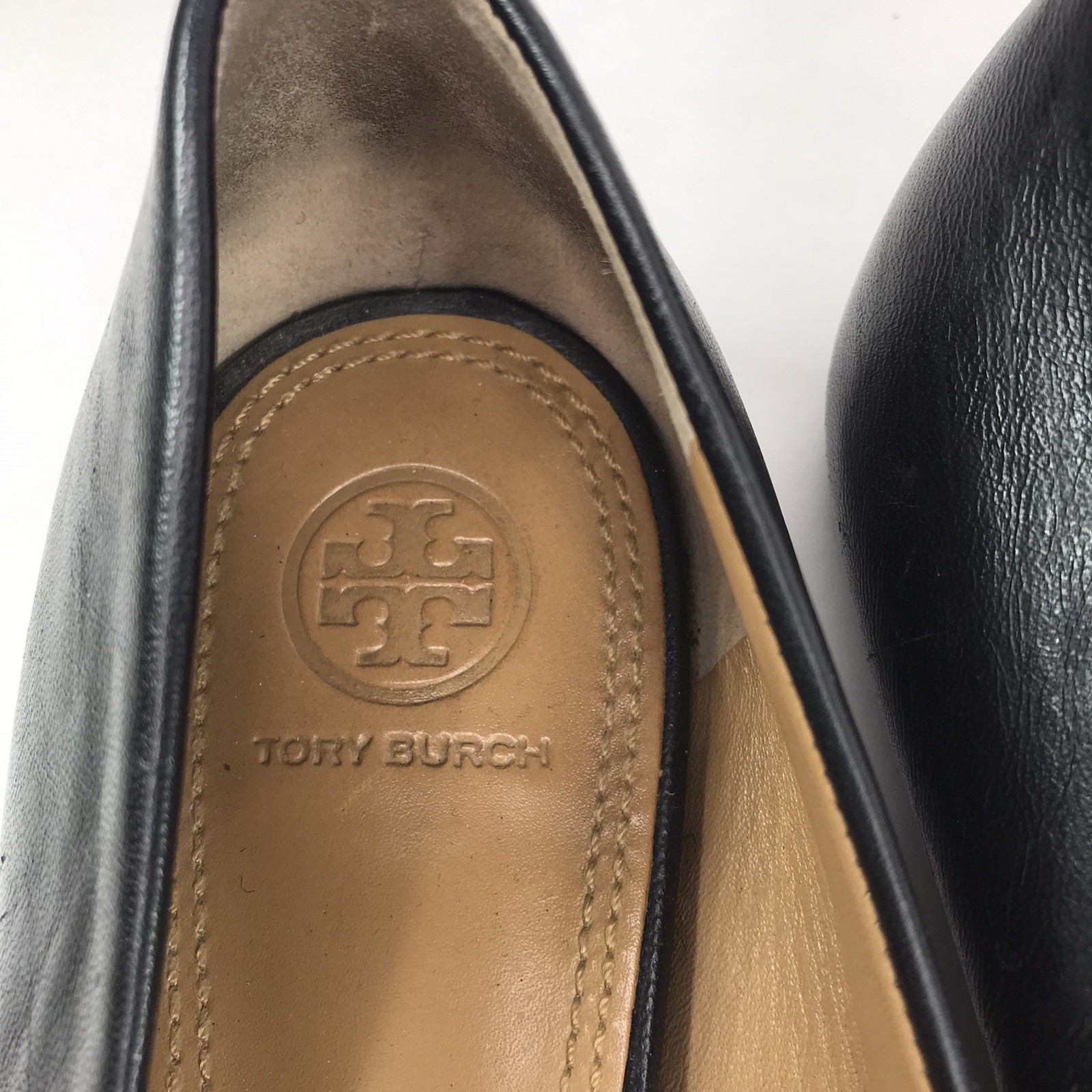 Tory Burch Women’s Size 10 Eleanor Flat Black Leather Bow Pointed Toe Shoes