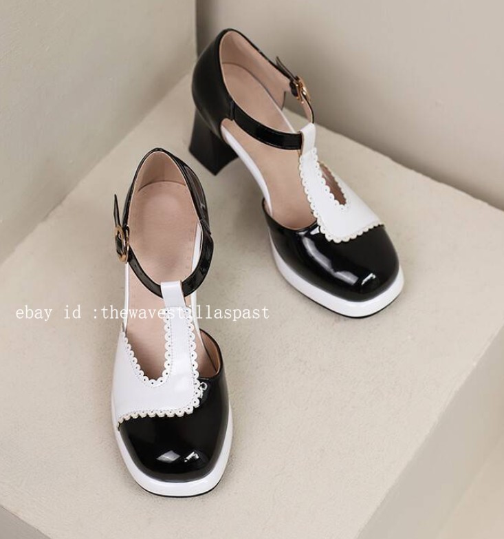 Chic Womens Color Splice Sandals Faux Leather T-strap Casual Dress Party Shoes