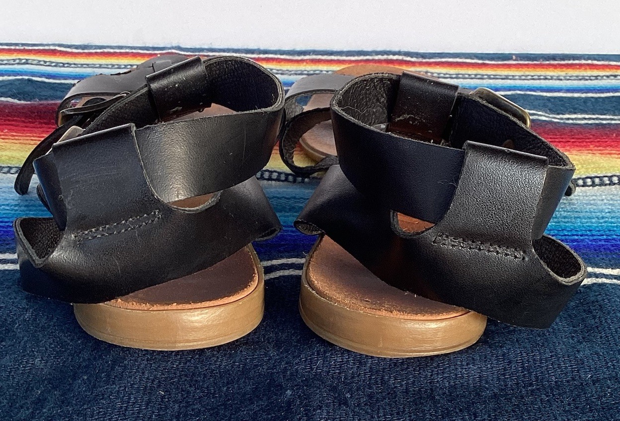 Mariella Made In Italy Black Leather Strapped Sandals Women Size 9/41 Gladiator