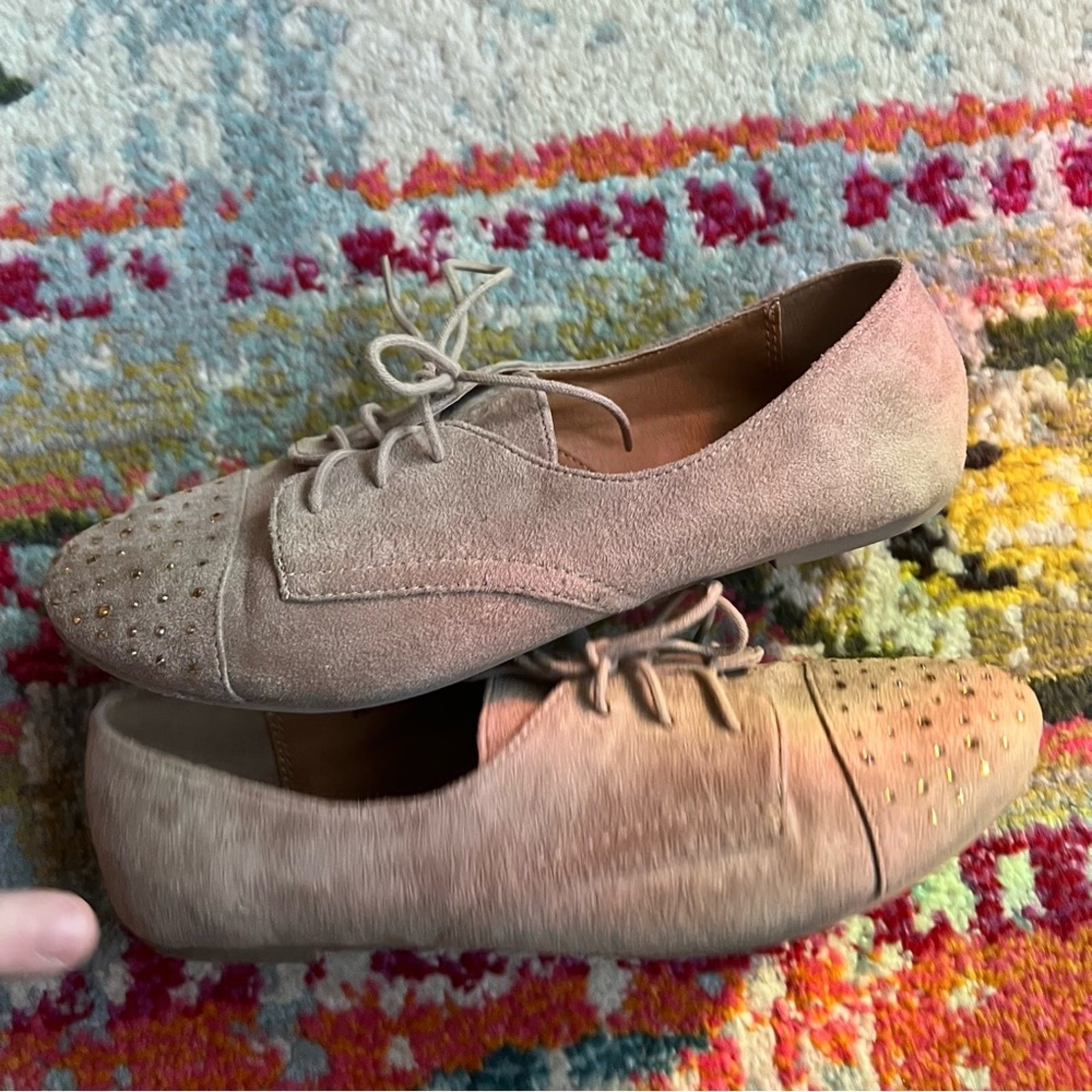 Y Not? Rhinestone Vegan Suede Tan Heels – Size 8