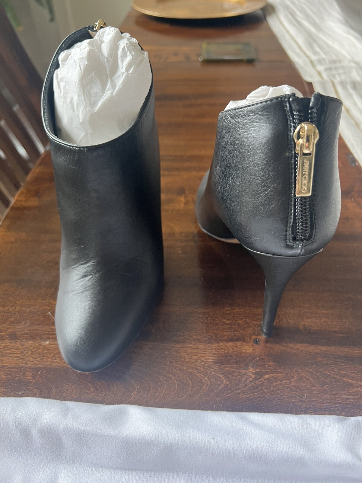 JIMMY CHOO Women’s Black Semi Pointed Toe Ankle Boots EU 37 US 7