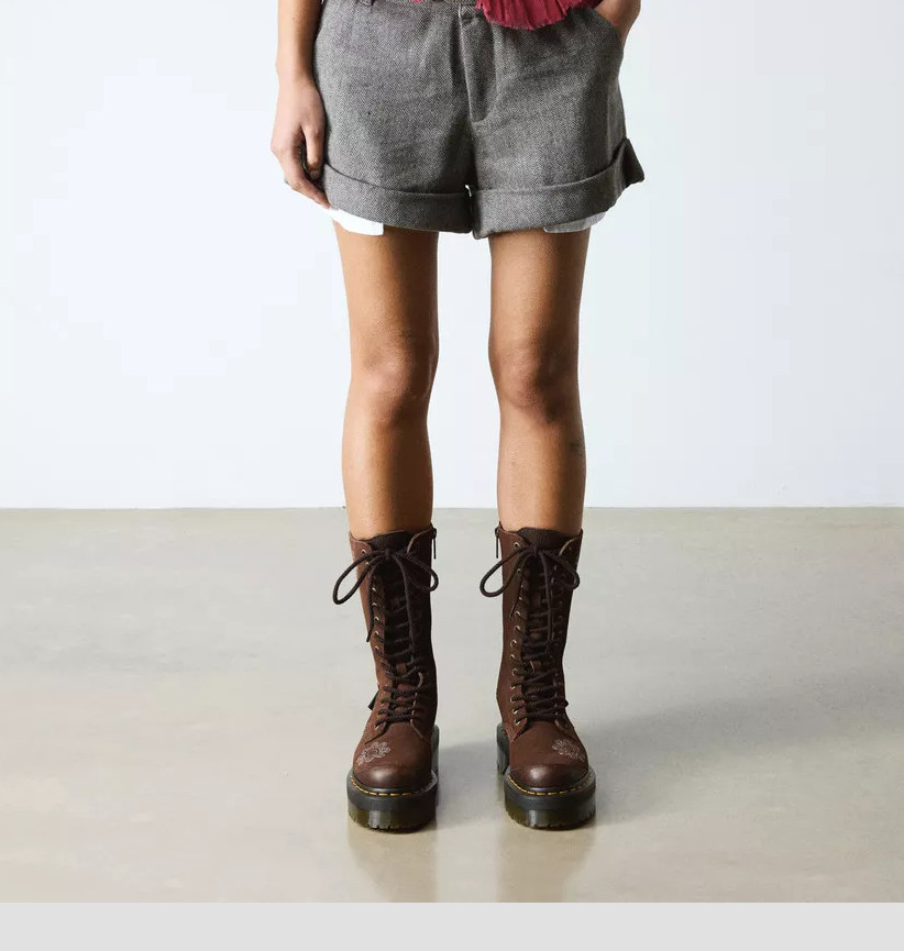 DR. MARTENS 1914 SMOOTH LEATHER TALL BOOTS in Black Nappa MSRP$230 Great Reviews