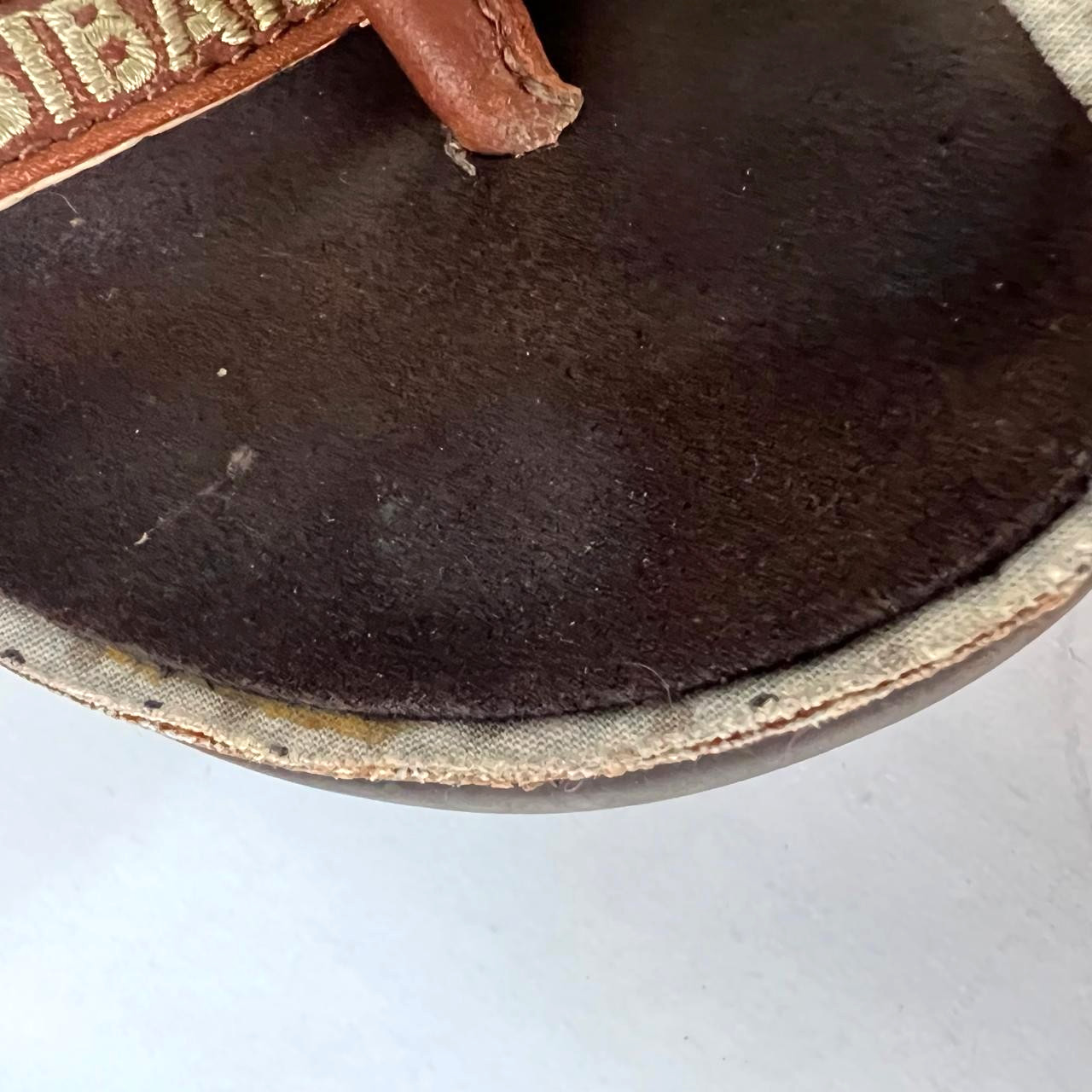 Sansibar Sylt Women’s Canvas & Leather Thong Sandals Shoes Size 37 EU Olive