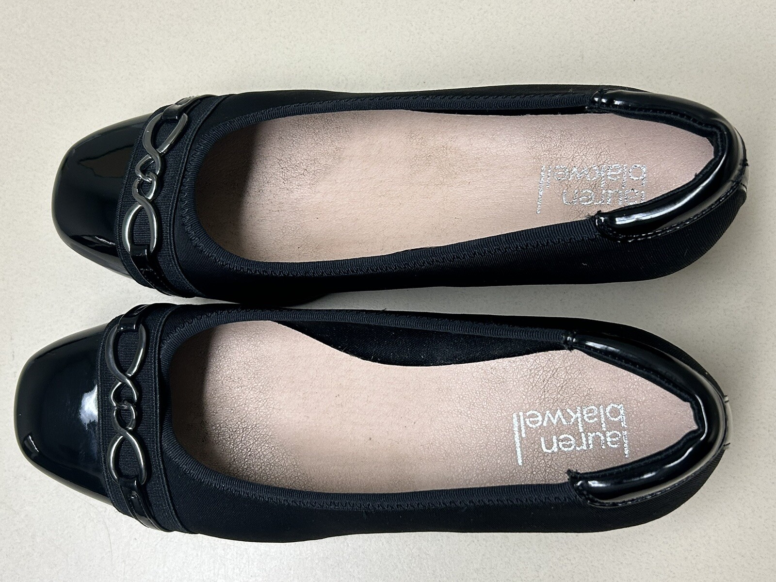 Lauren Blakwell Womens Wedge Shoes Size 8.5 Black Square Toe Model Kit