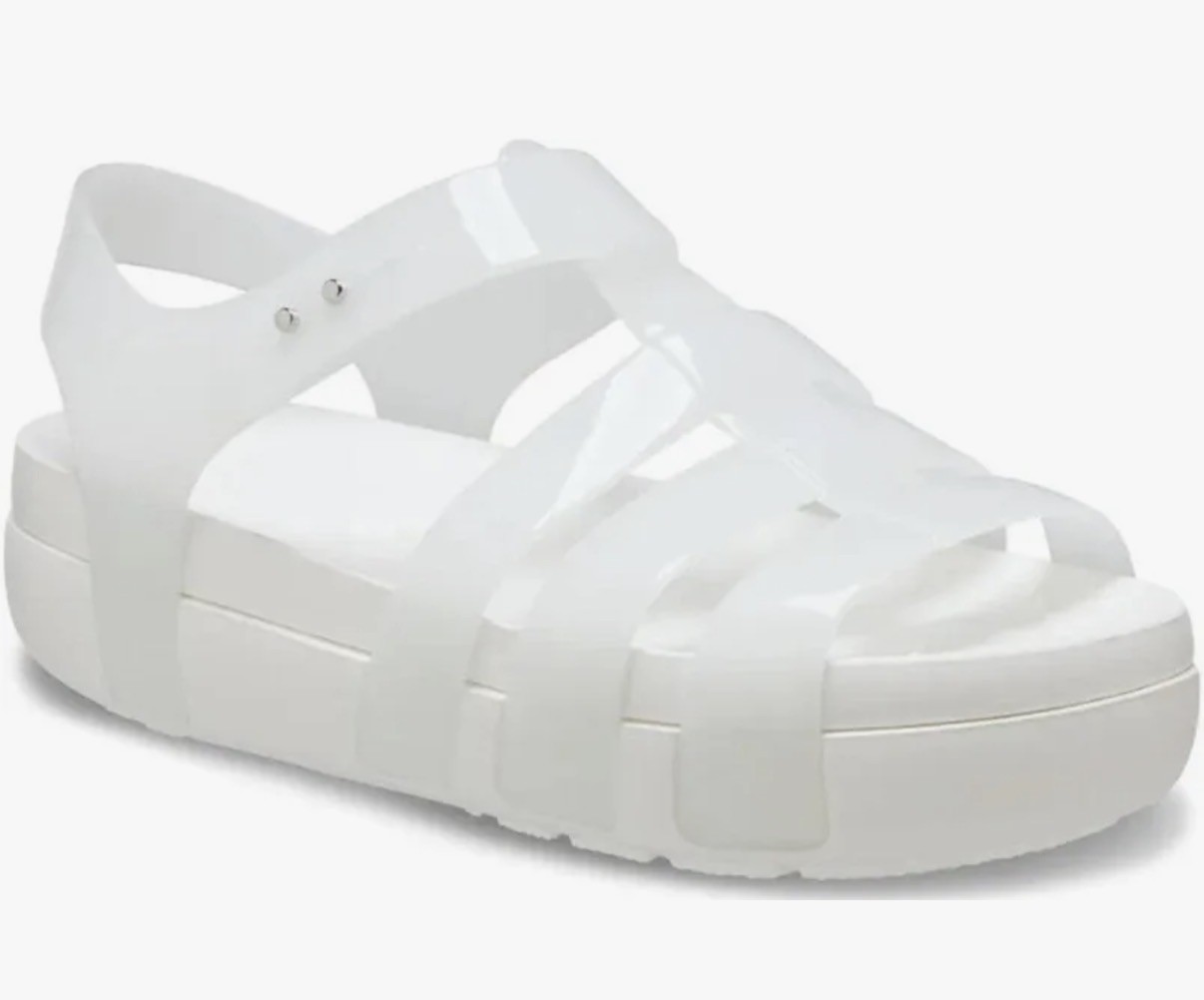 Crocs Splash Glossy Fisherman Womens Sandals White US Sz 9 Sold out 🤍 so comfy