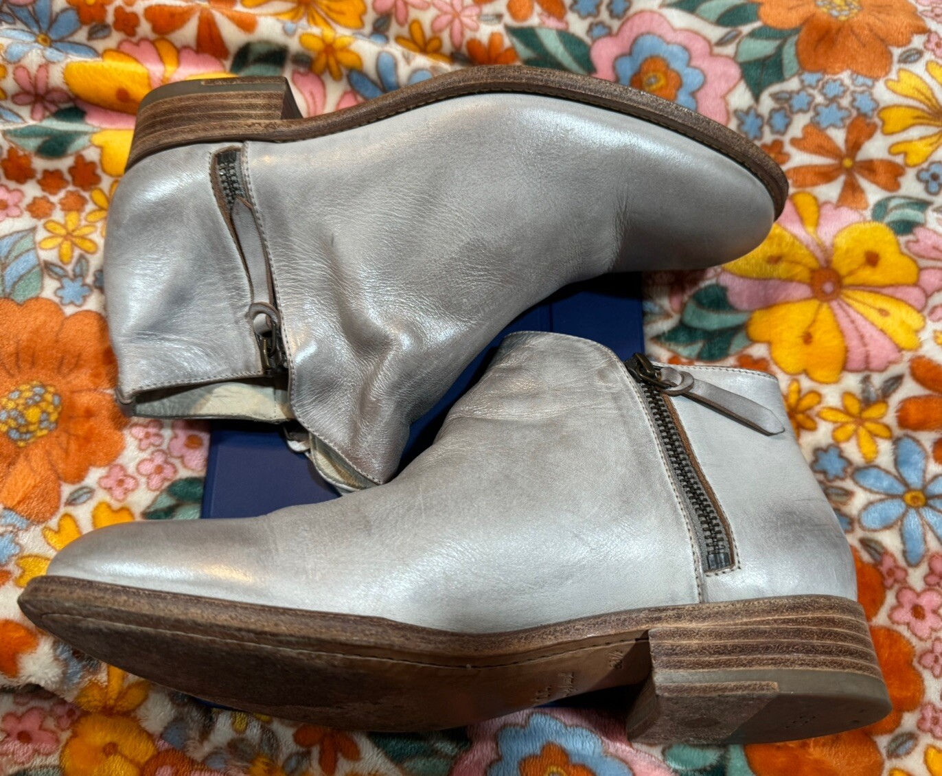 n.d.c. Made by Hand Helene Leather Booties In Light Gray Size 38.5