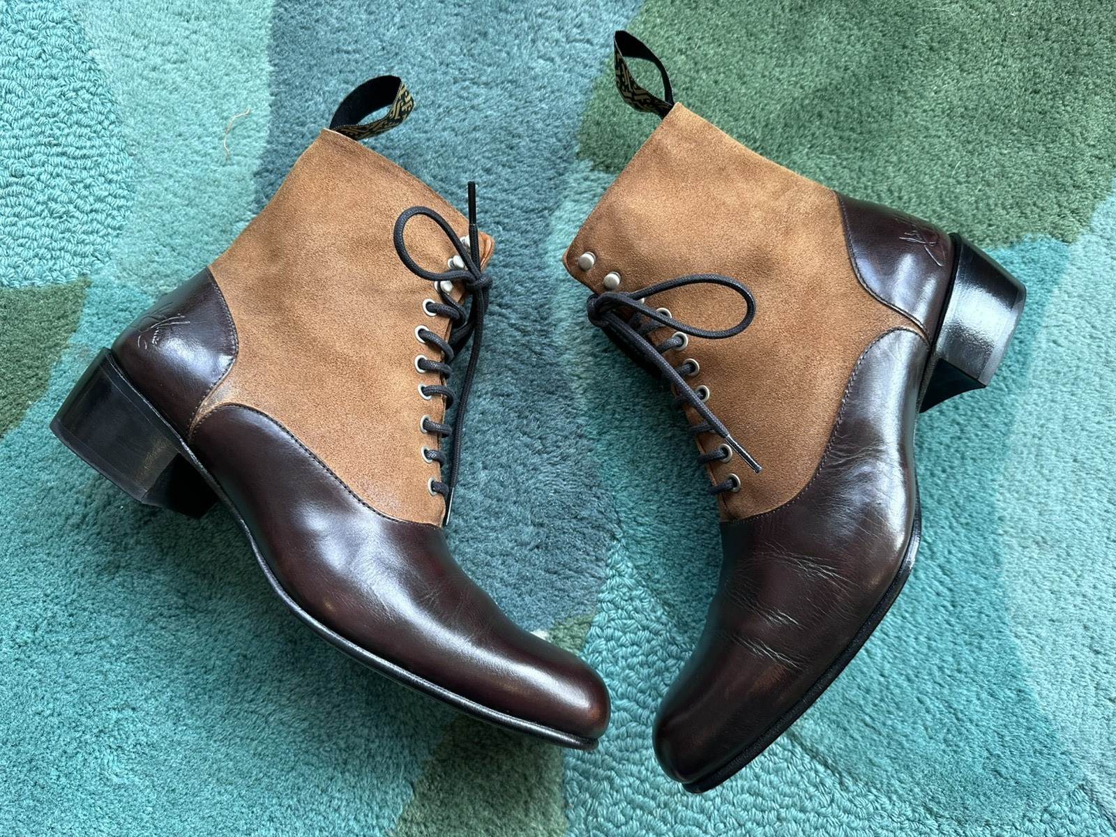Fluevog EXCELLENT Fox & Fluevog Eugene posh leather/suede lace-up boot -W10/M8