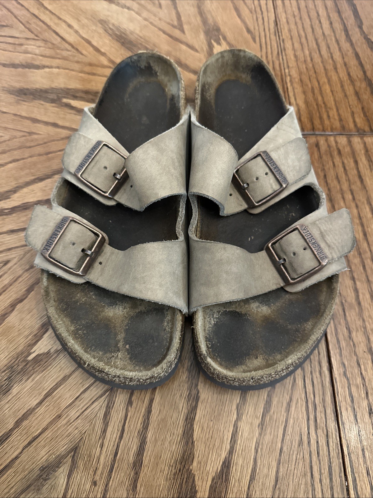 Birkenstock Arizona 2 Strap Sandals Sz 42 (Men’s US 13) Taupe Leather