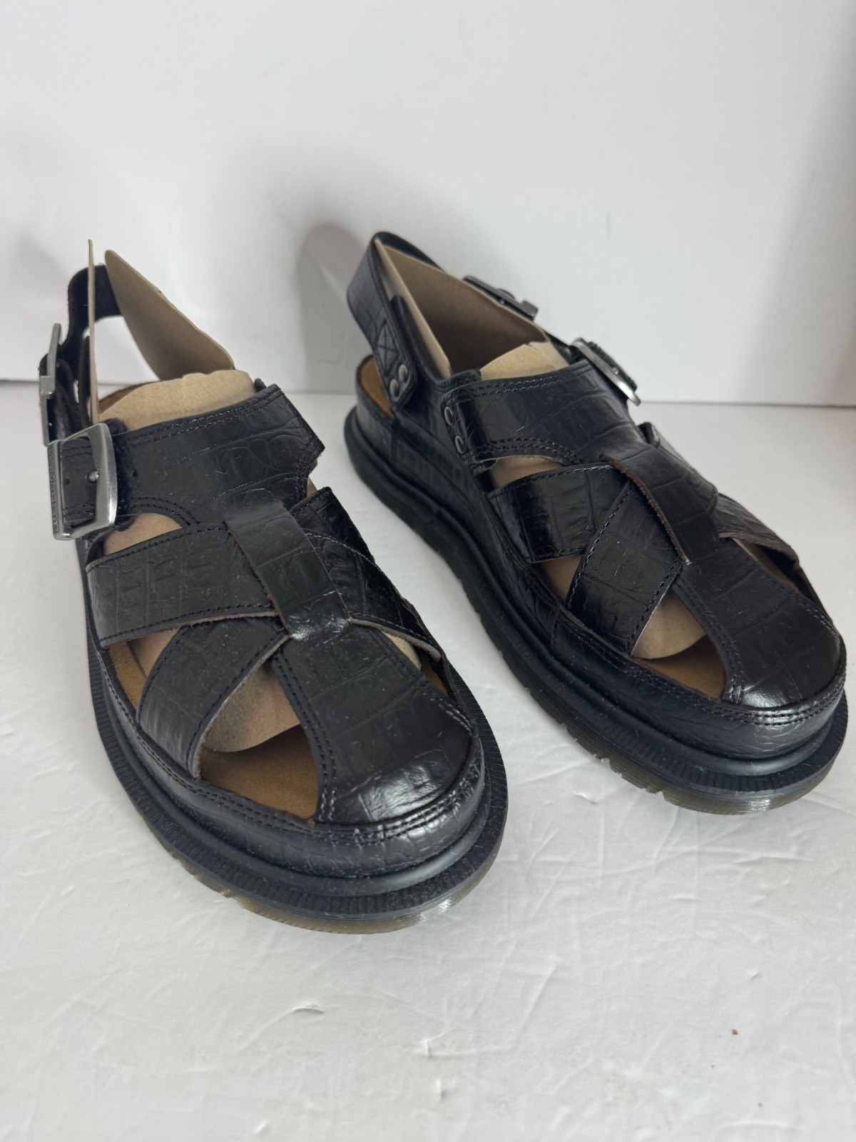 Dr. Martens Archive Sandal Fisherman Crocodile Analine Leather Brown EU 36 US 5
