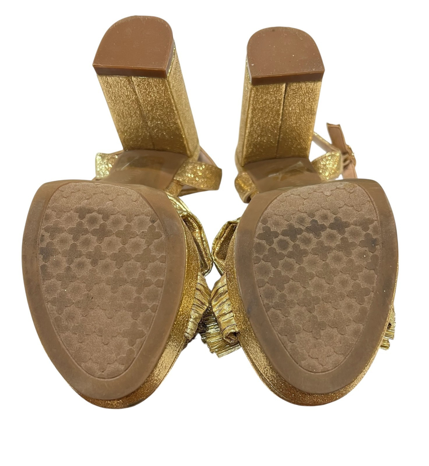 Kelly & Kate Gold Glittery Heather Platform Heels w Bow US 6 Formal Bridal