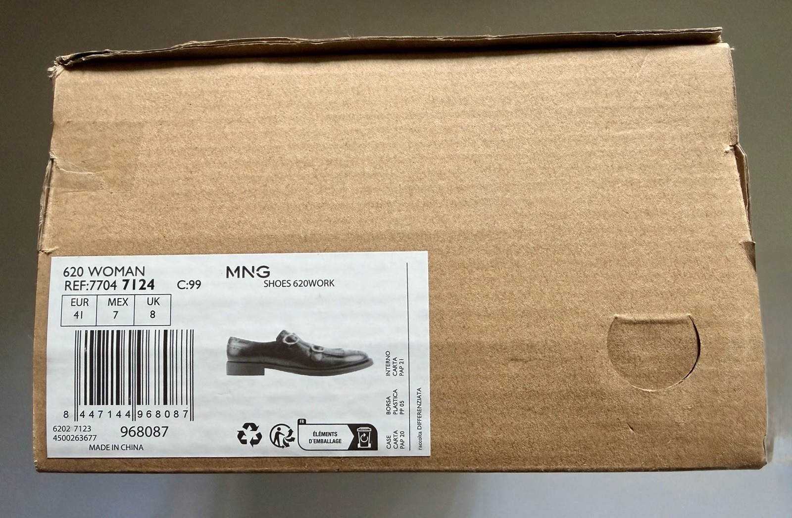 Mango MNG Black Smooth Leather Double Buckle Kiltie Loafer Women’s 9.5 NIB