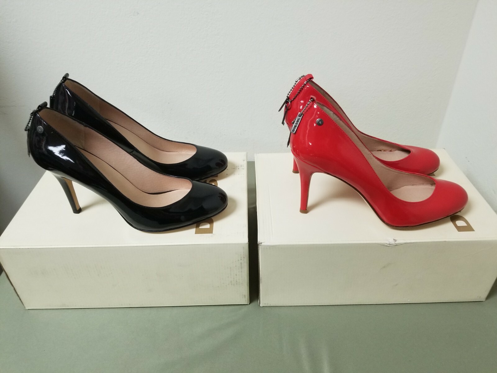 New Womens Diesel Life Patent Leather High Heel Shoes Pumps. Retail 140.00