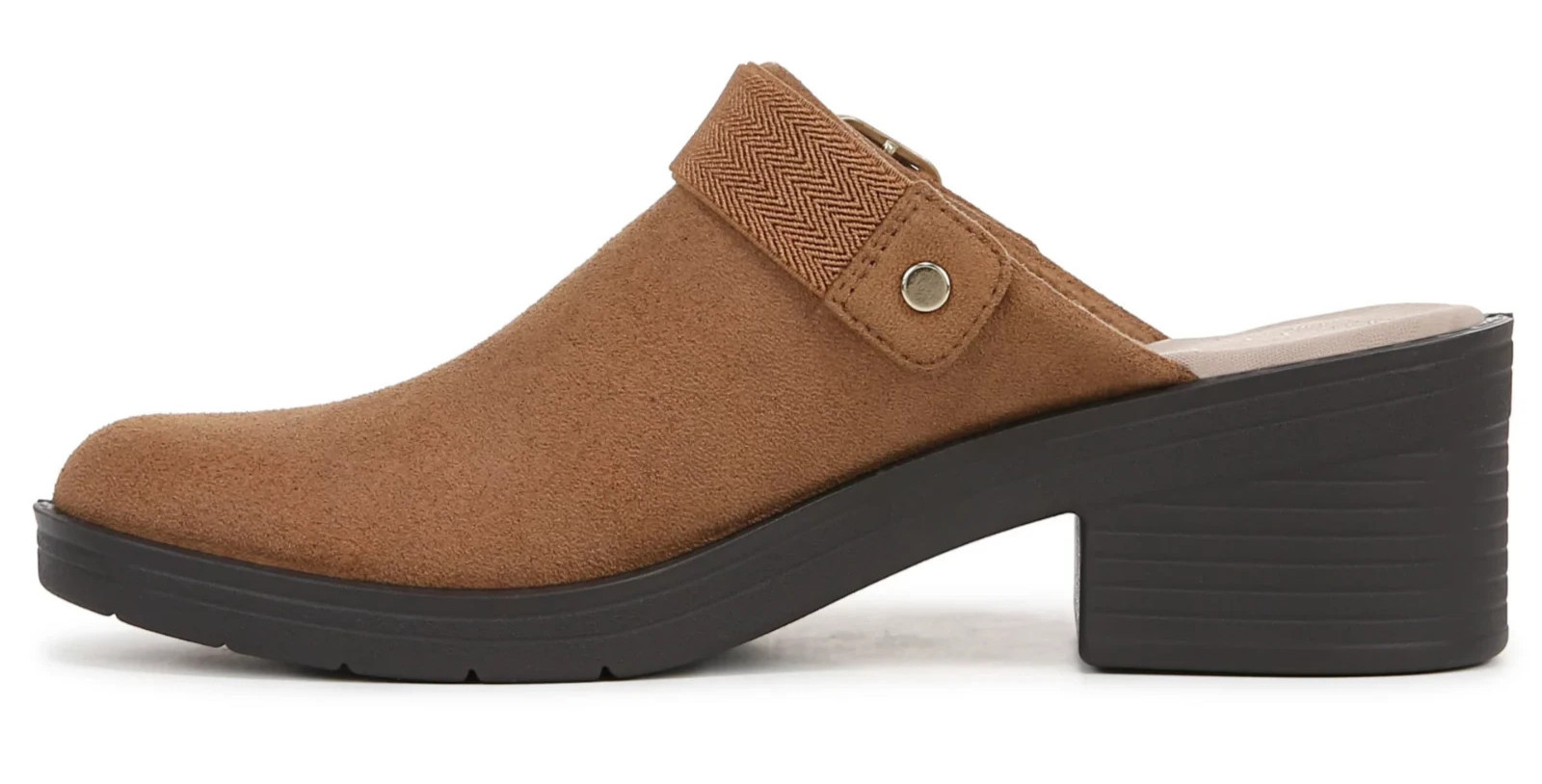 Bzees Open Book Clogs Brown Mules With Buckle Size 9W NEW