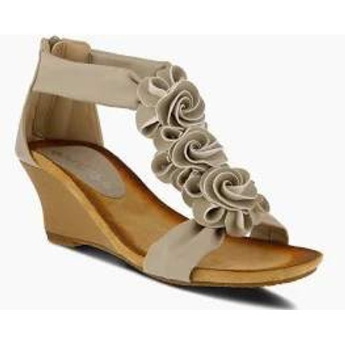 Patrizia by Spring Step Womens Floral Applique Wedge Sandals Size 39 US 8.5