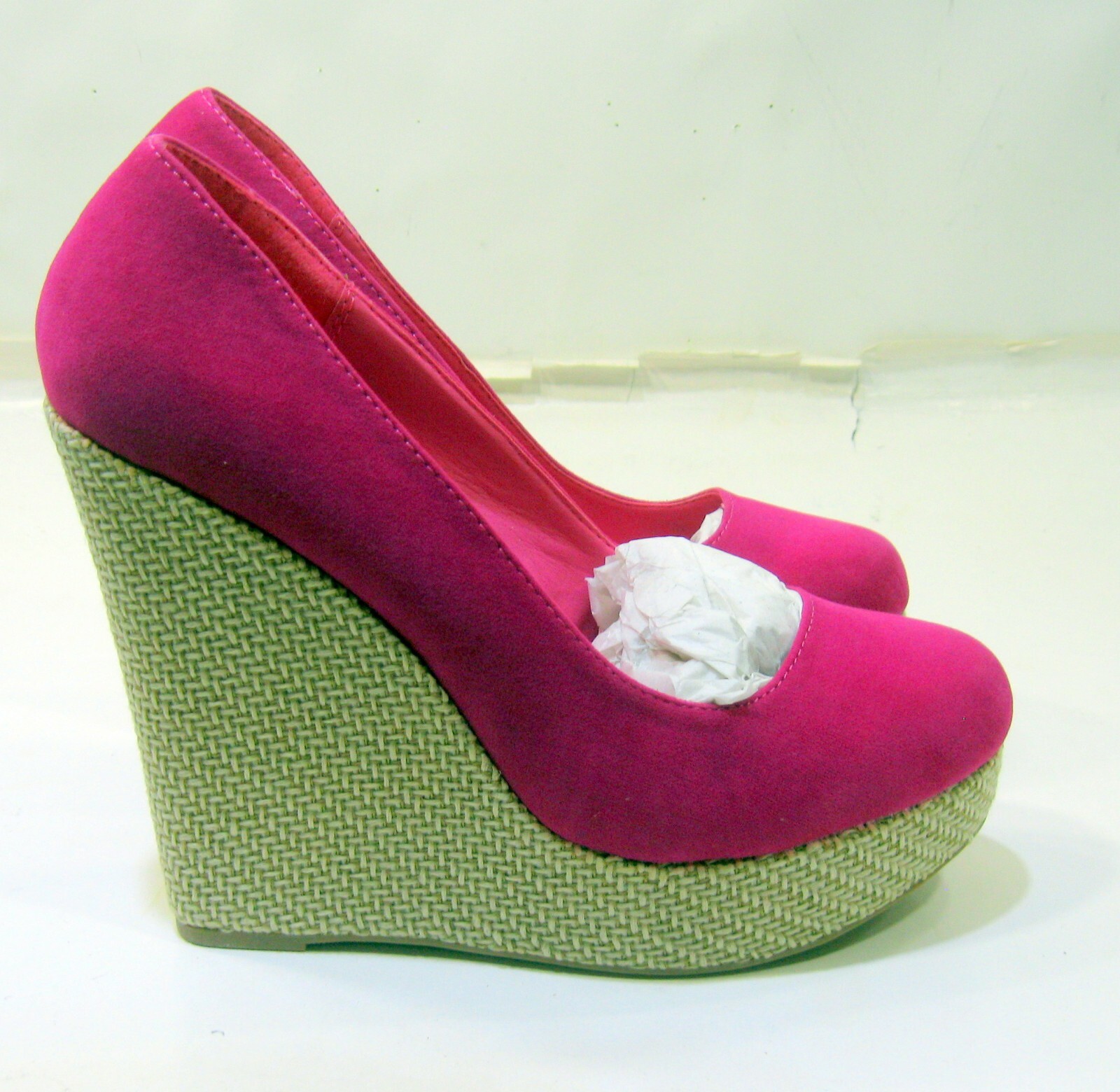 New hot pink 5.5″High Wedge Heel 1.5″platform Round Toe women shoes Size 9.5